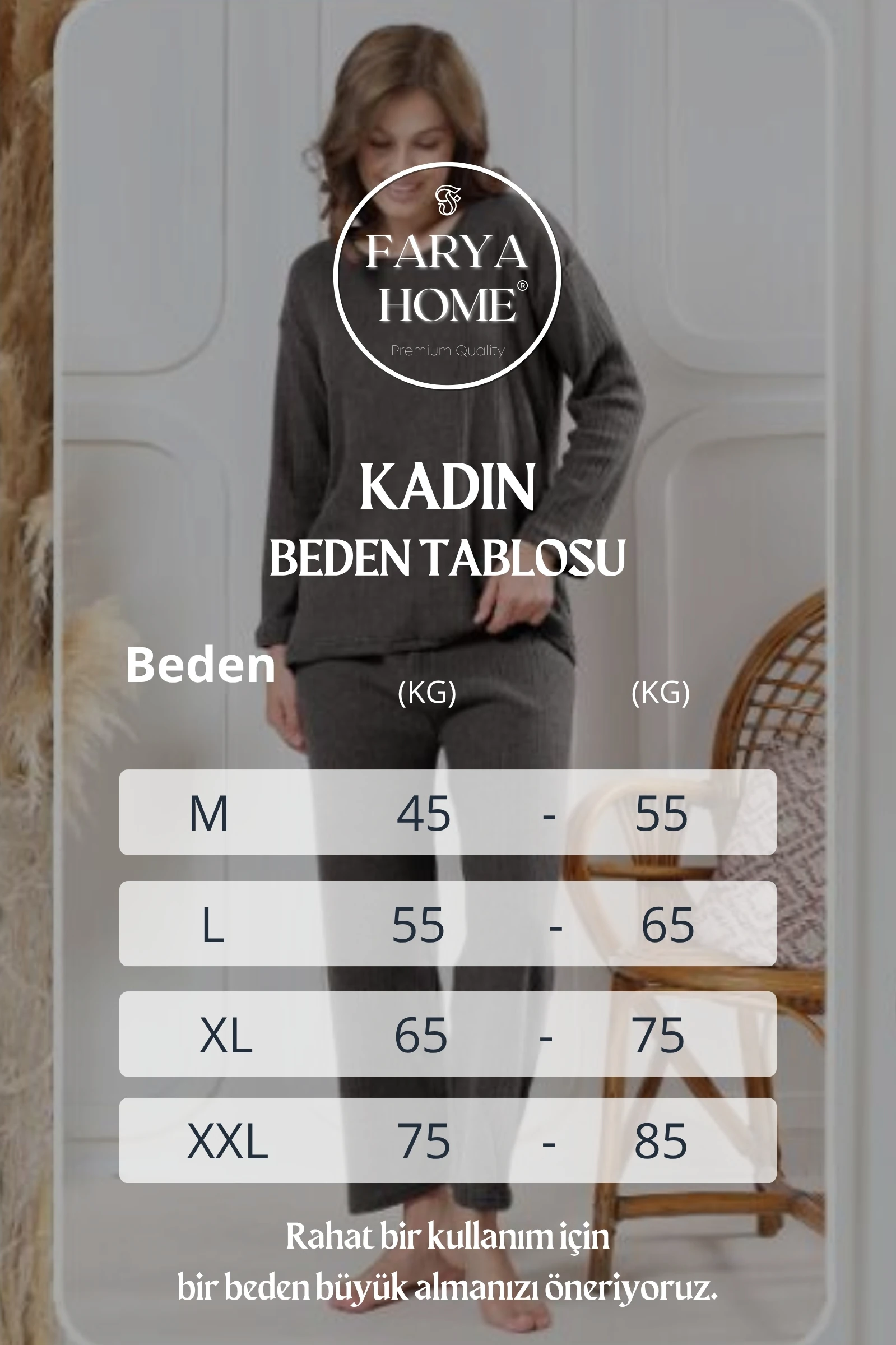 Pamuklu Kalın Kışlık İnterlok Şeritli Uzun Kollu Örme Pijama Takımı - Antrasit