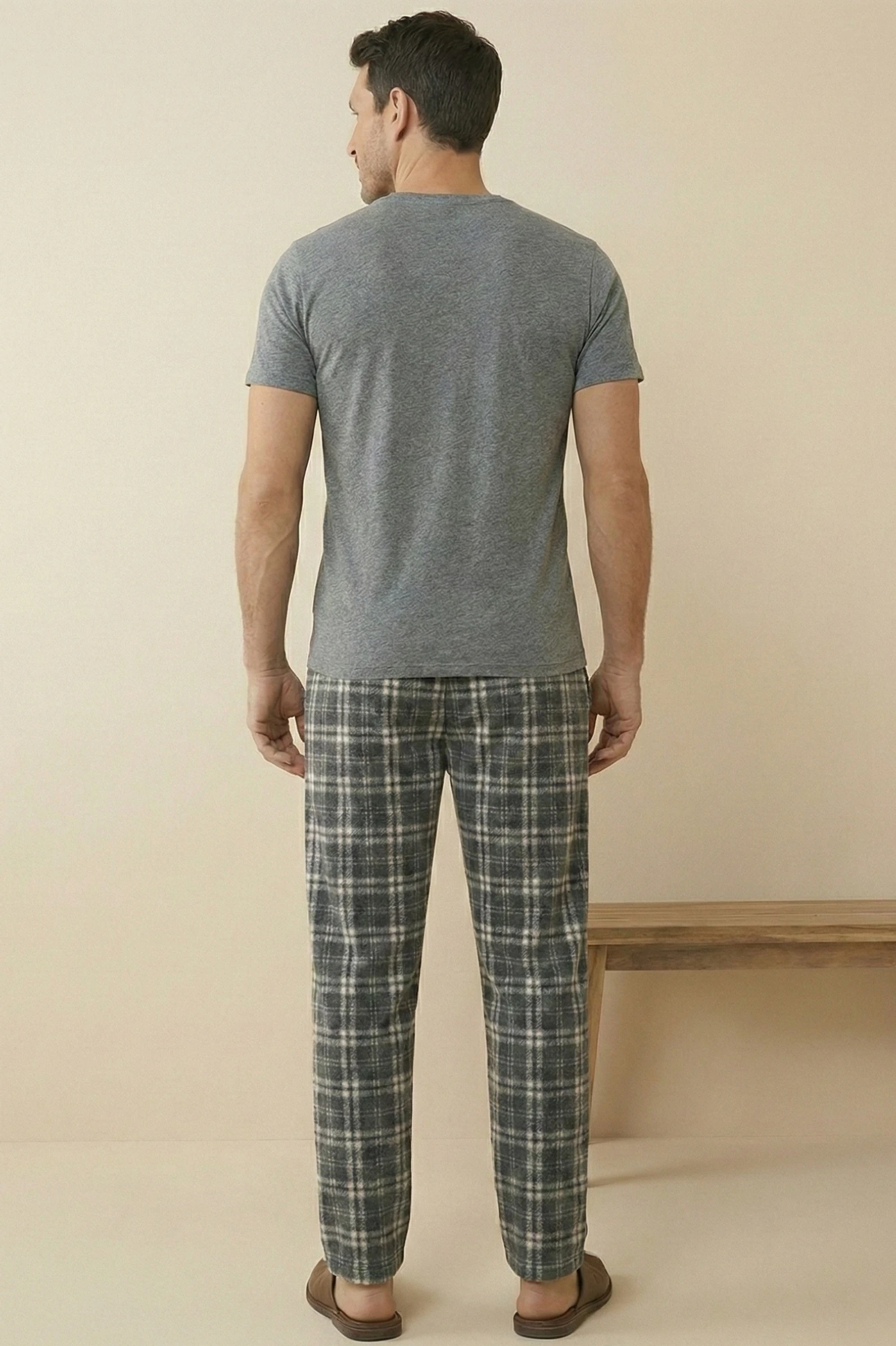 Luxury Soft Wellsoft Polar Ekose Kare Desenli Kışlık Pijama Altı Pantolon