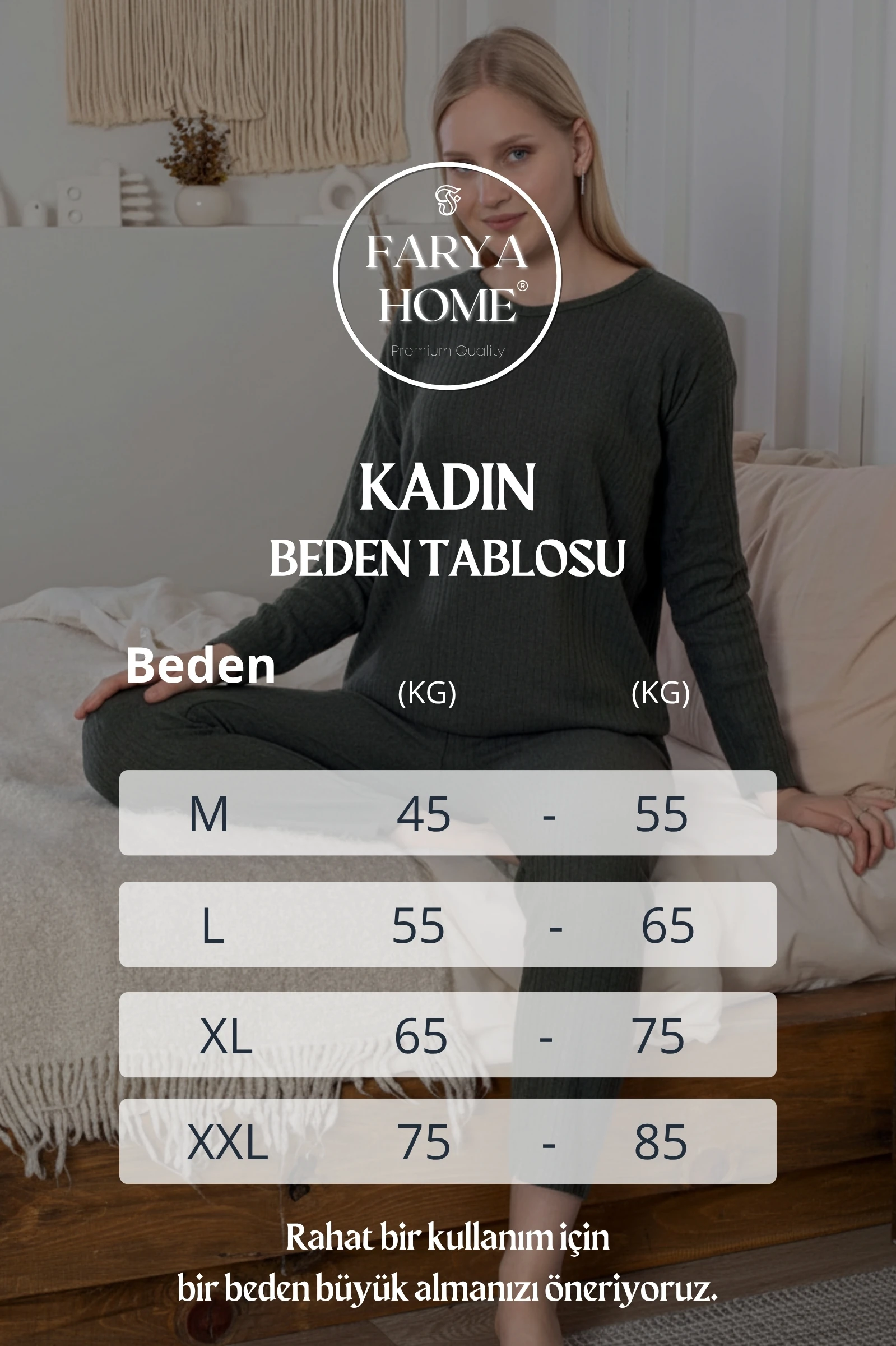 Kalın Kışlık İnterlok Şeritli Uzun Kollu Örme Pijama Takımı - Yeşil