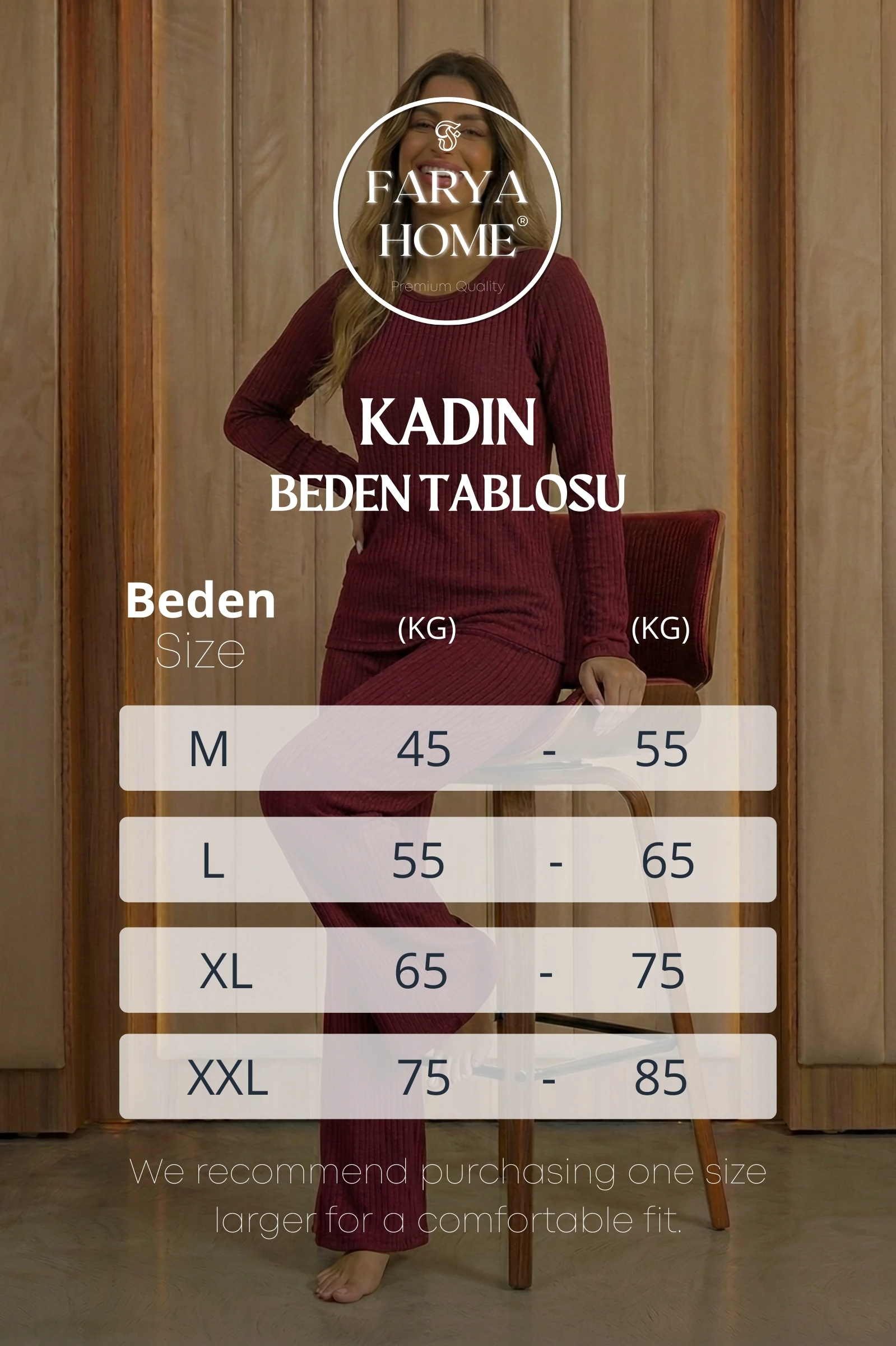 Uzun Kollu Bol Paça Yumuşak Şeritli Örme Kaşkorse Pijama Takımı