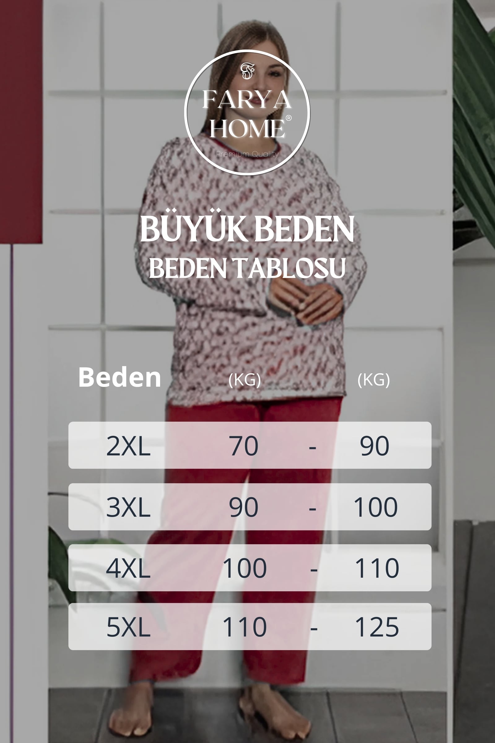Büyük Beden Pamuklu 2 İplik Şardonlu Kışlık Uzun Kollu Pijama Takımı