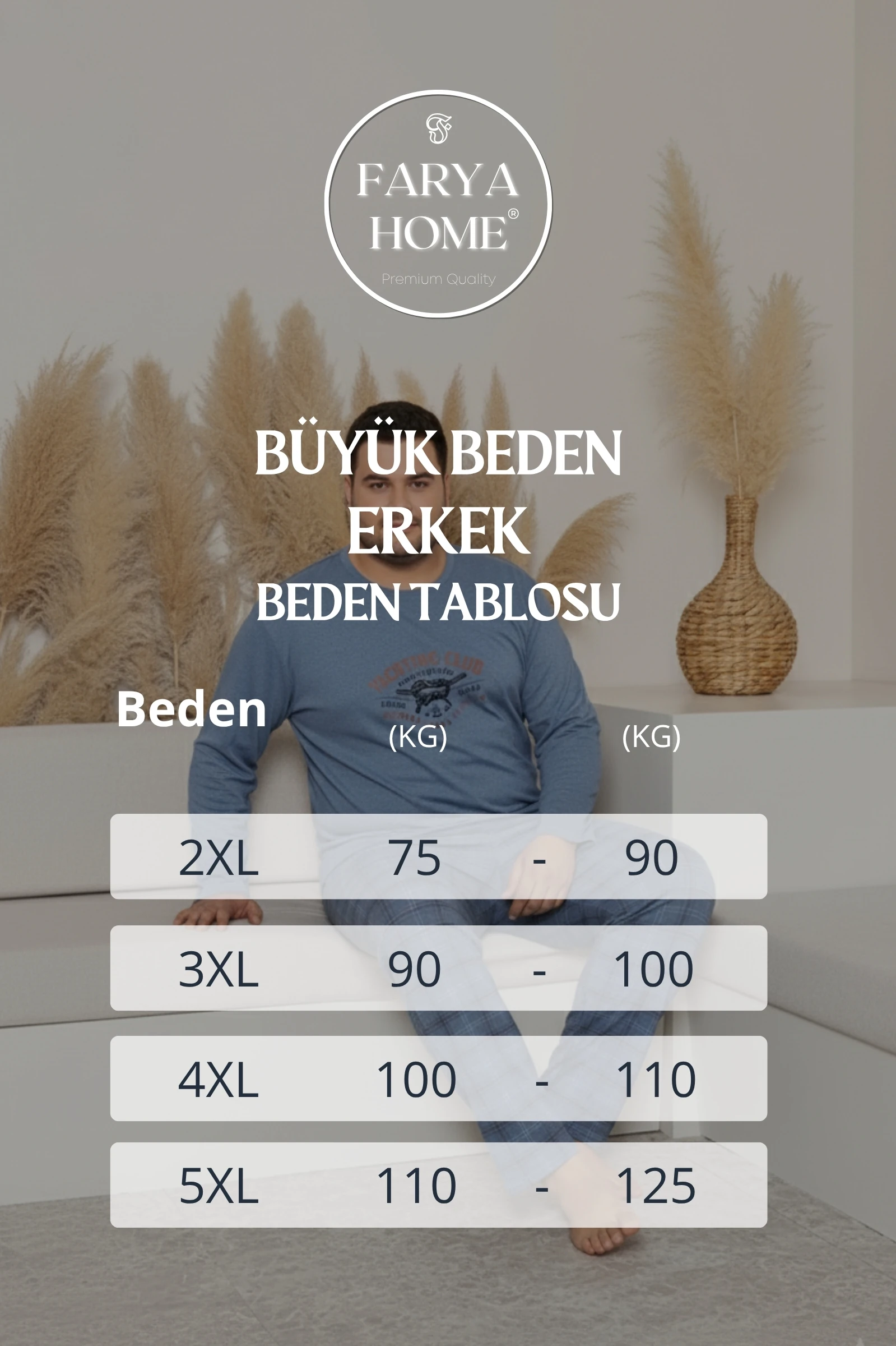 Büyük Beden Pamuklu Uzun Kollu Ekose Kareli Erkek Pijama Takımı - Mavi