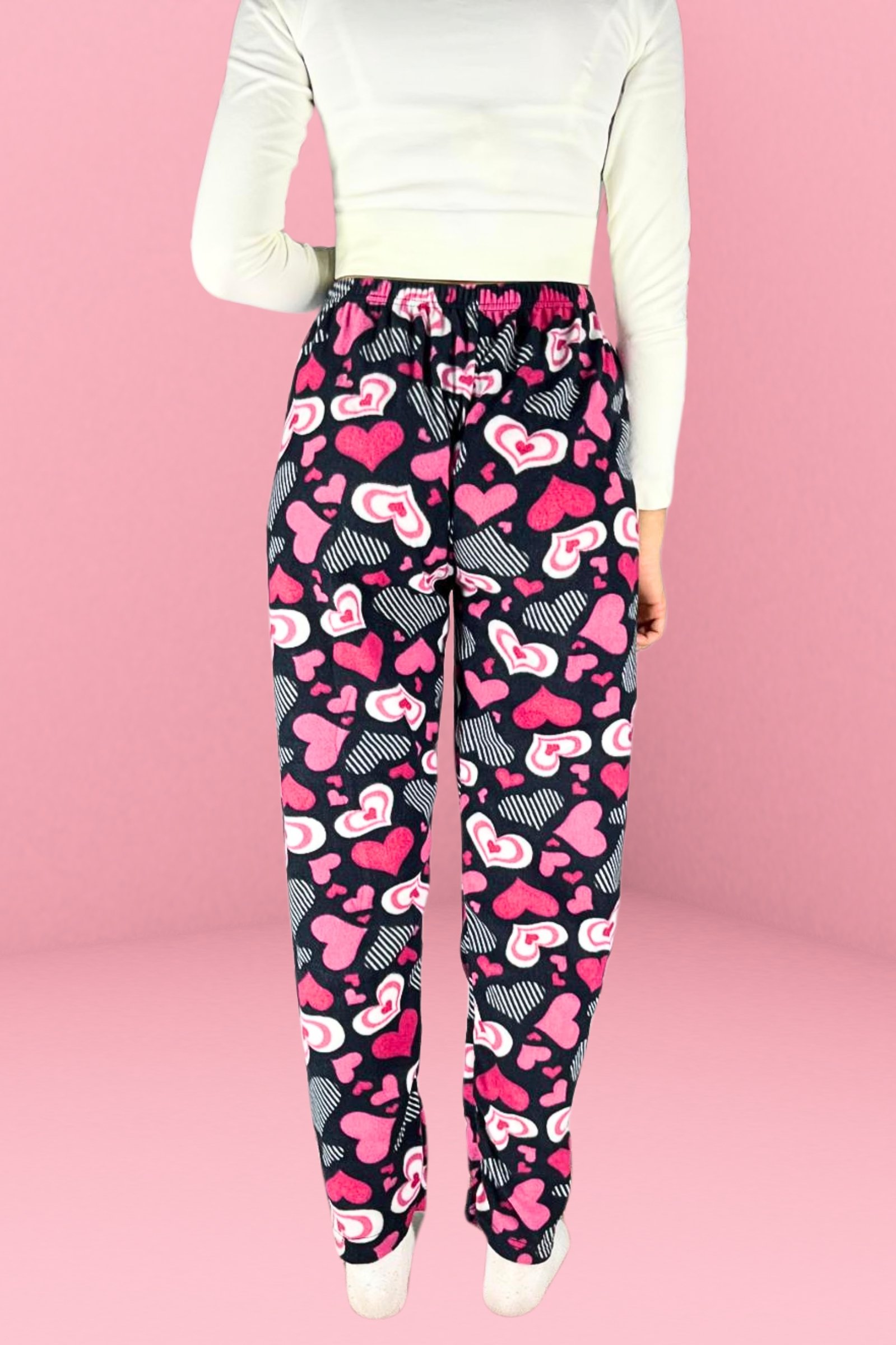 Luxury Soft Welsoft Polar Puantiyeli Kışlık Peluş Pijama Altı Pantolon - Fuşya