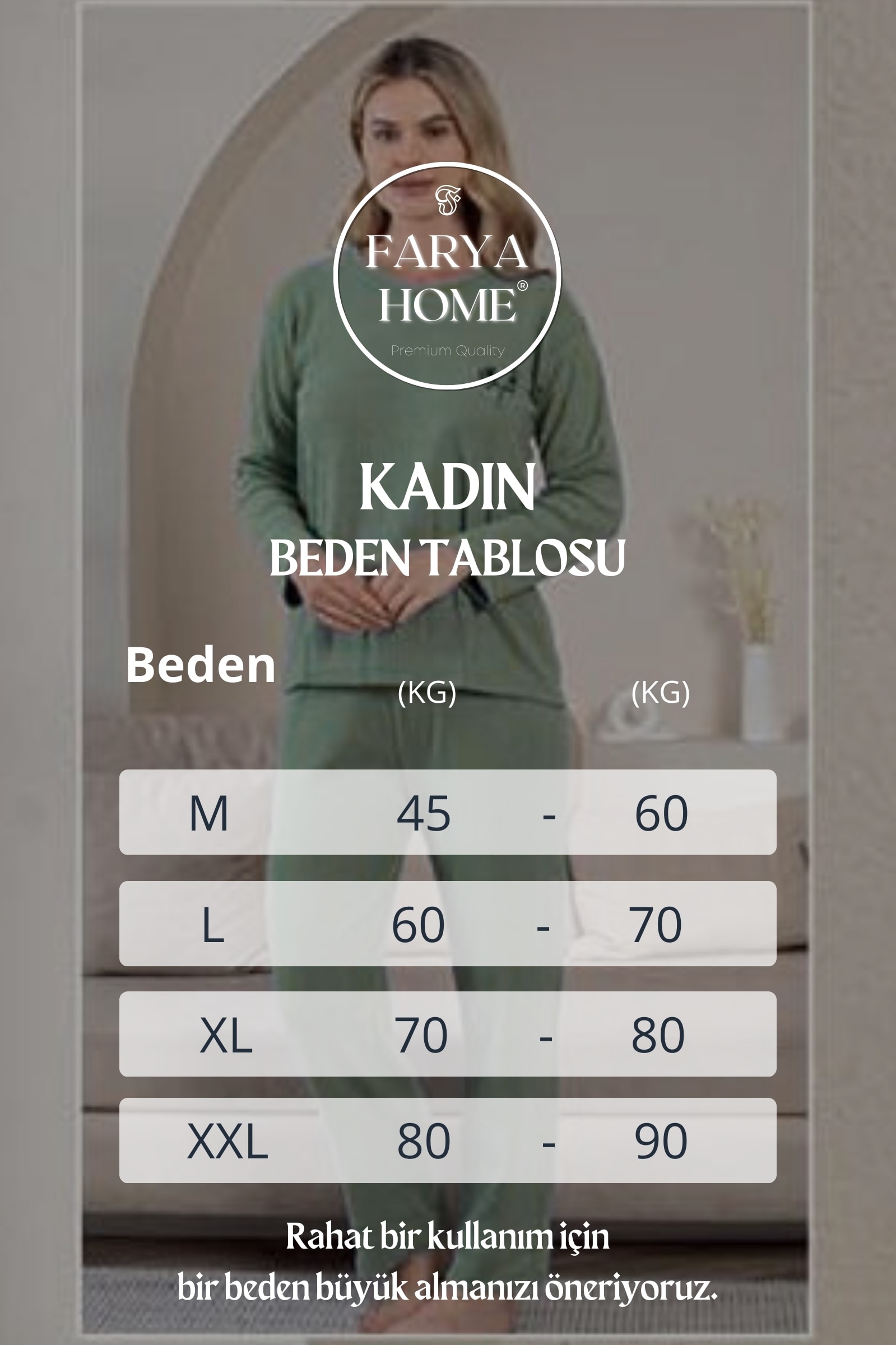 Kalın Kışlık İnterlok Şeritli Uzun Kollu Örme Pijama Takımı - Su Yeşili