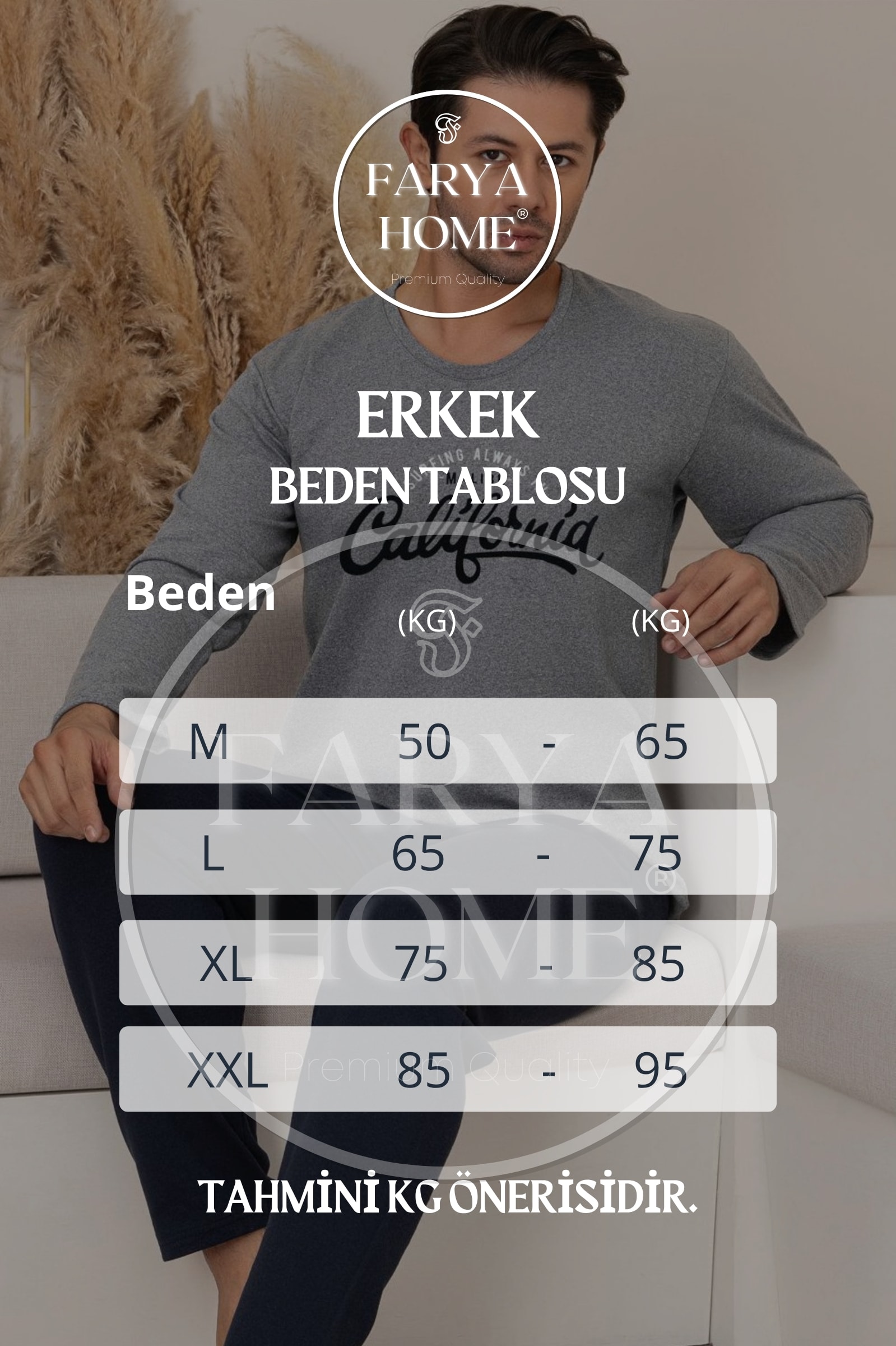 Pamuklu Kalın Kışlık 2 iplik Şardonlu Örme Erkek Pijama Takımı - Gri