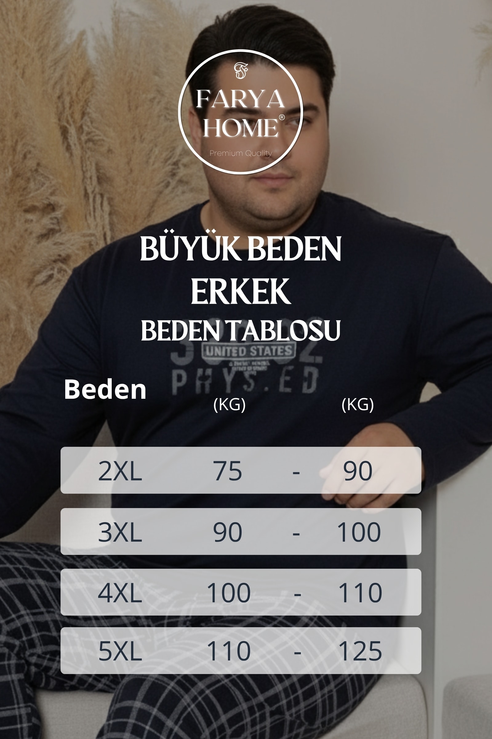 Büyük Beden Pamuklu Uzun Kollu Ekose Kareli Erkek Pijama Takımı - Lacivert