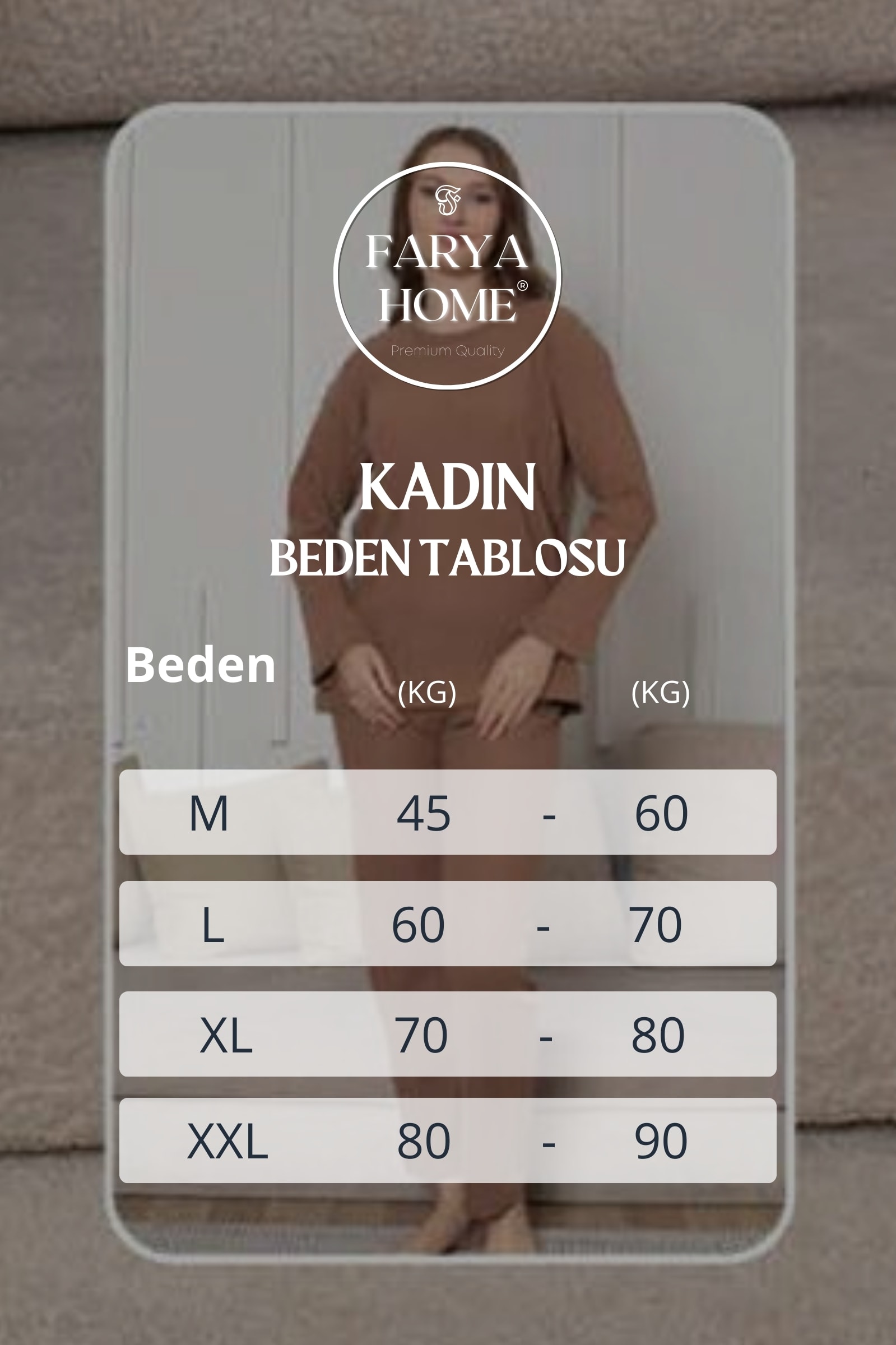 Pamuklu Kalın Kışlık İnterlok Şeritli Uzun Kollu Örme Pijama Takımı - Kahverengi