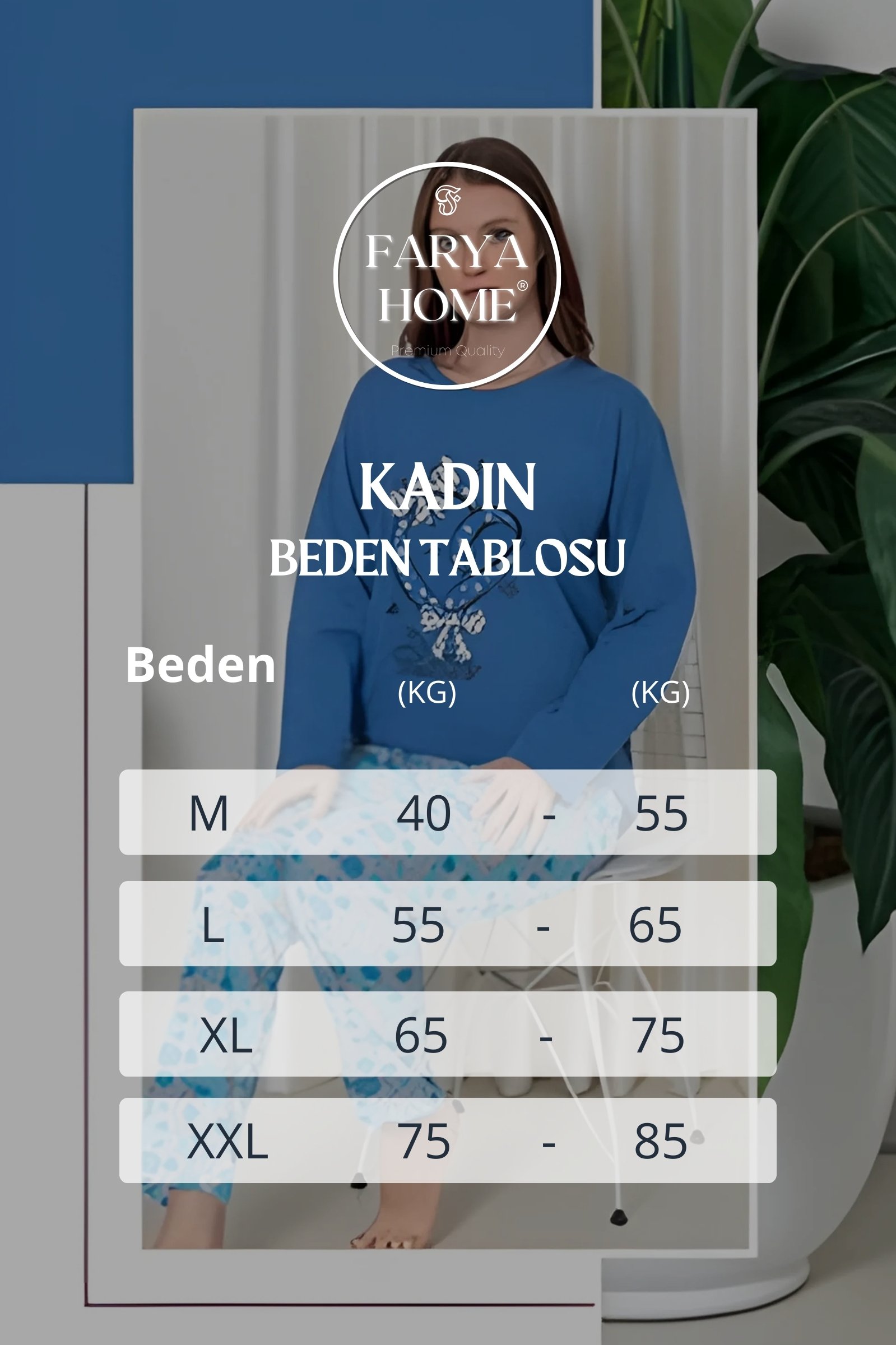 Dreamy Pamuklu Desenli 2 İplik Uzun Kollu Pijama Takımı - Mavi - Gri