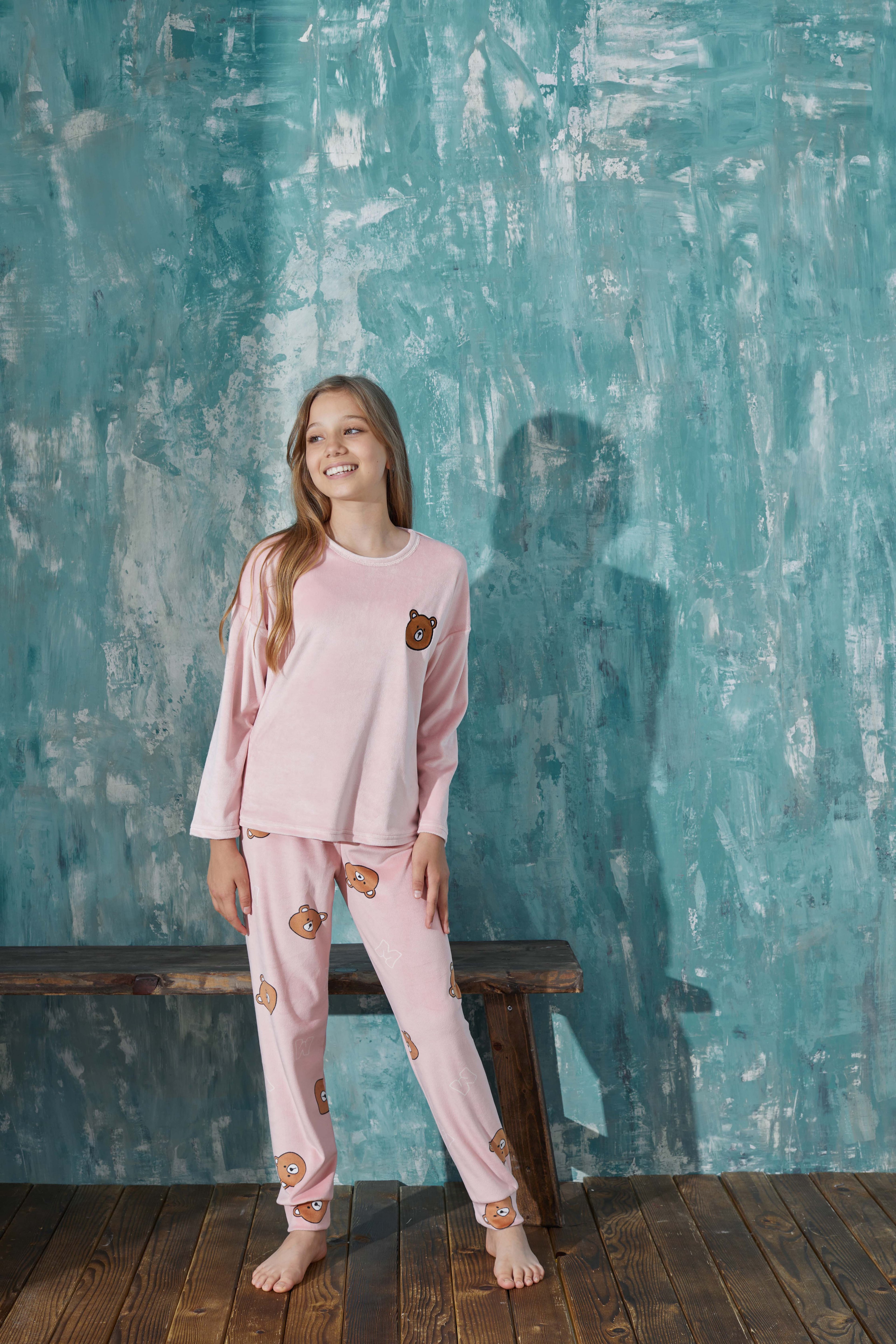 Luxury Velvet Fransız Kadife Anne Kız Kombin Pijama Takımı (Anne kız ayrı satılır)