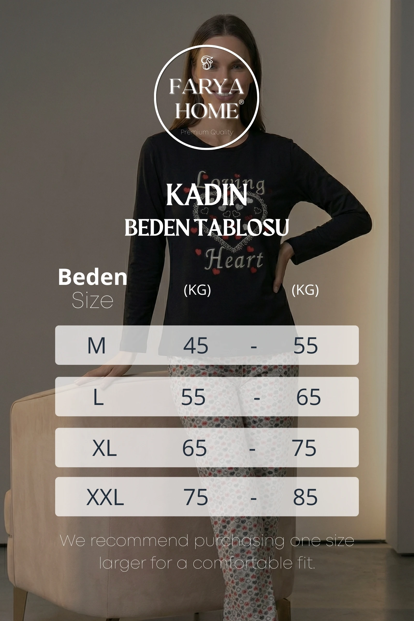 Dreamy Pamuklu Desenli 2 İplik Uzun Kollu Pijama Takımı - Siyah-Beyaz