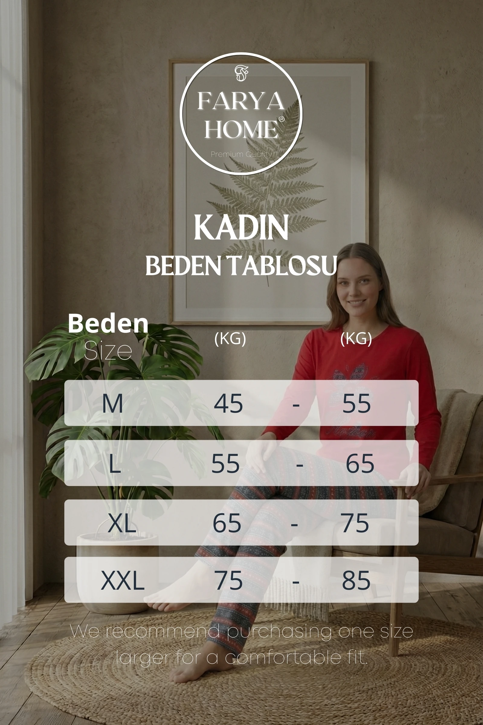 Dreamy Pamuklu Desenli 2 İplik Uzun Kollu Pijama Takımı - Kırmızı-Lacivert