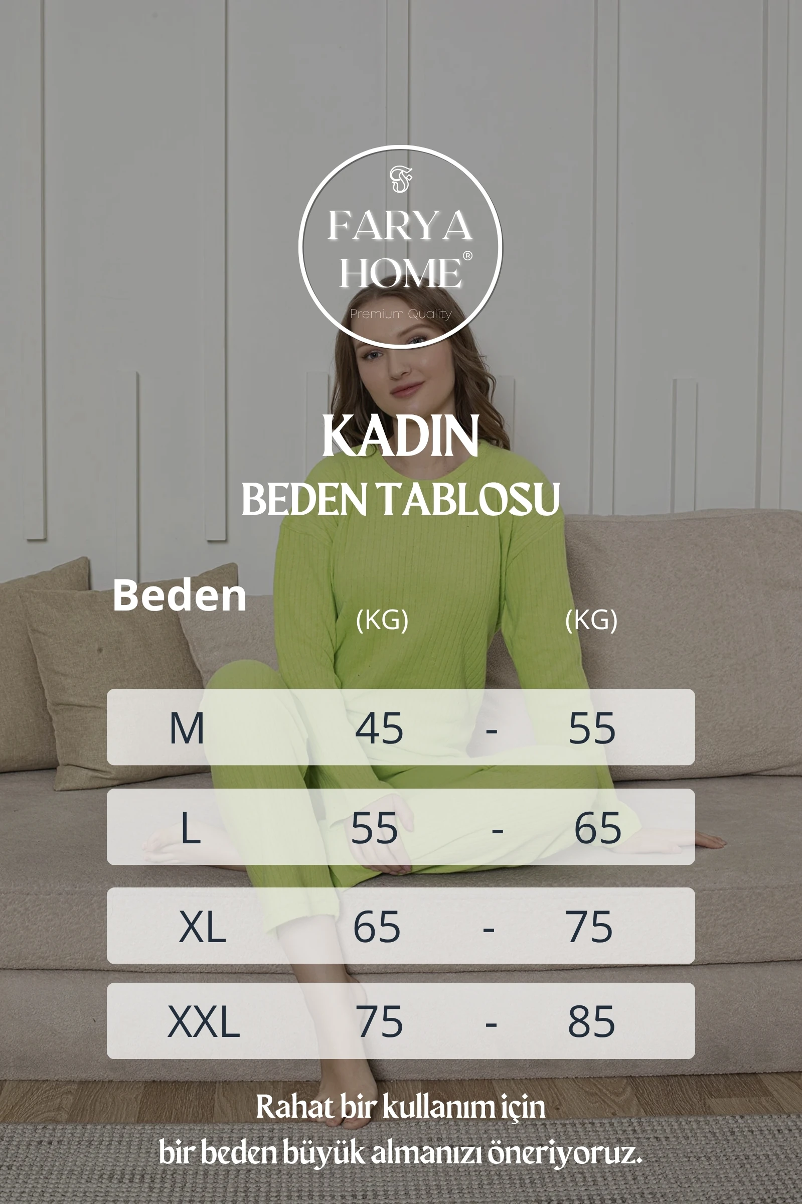 Pamuklu Kalın Kışlık İnterlok Şeritli Uzun Kollu Örme Pijama Takımı - Fıstık Yeşili