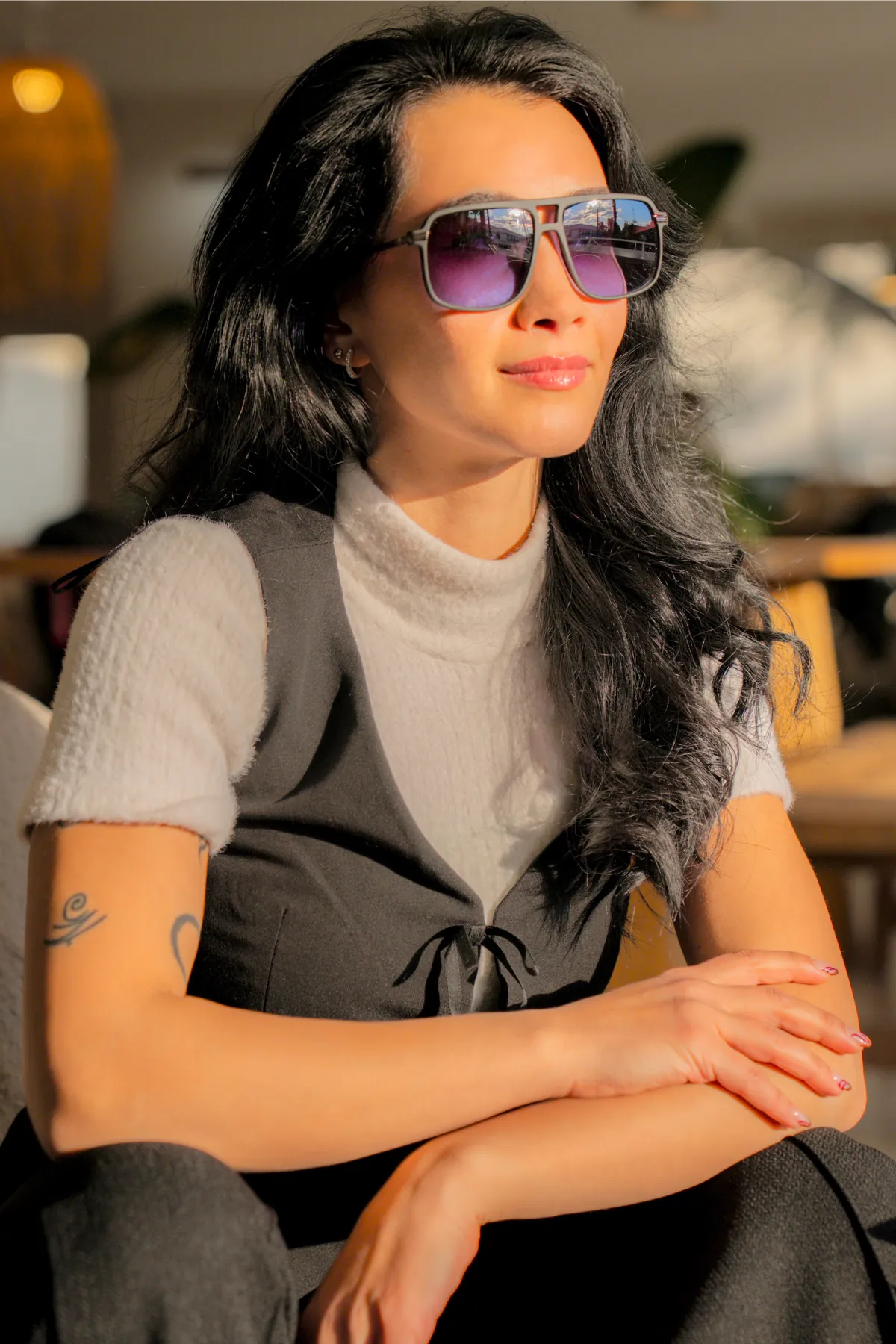 RIZZ 8544 Mat Siyah Güneş Gözlüğü