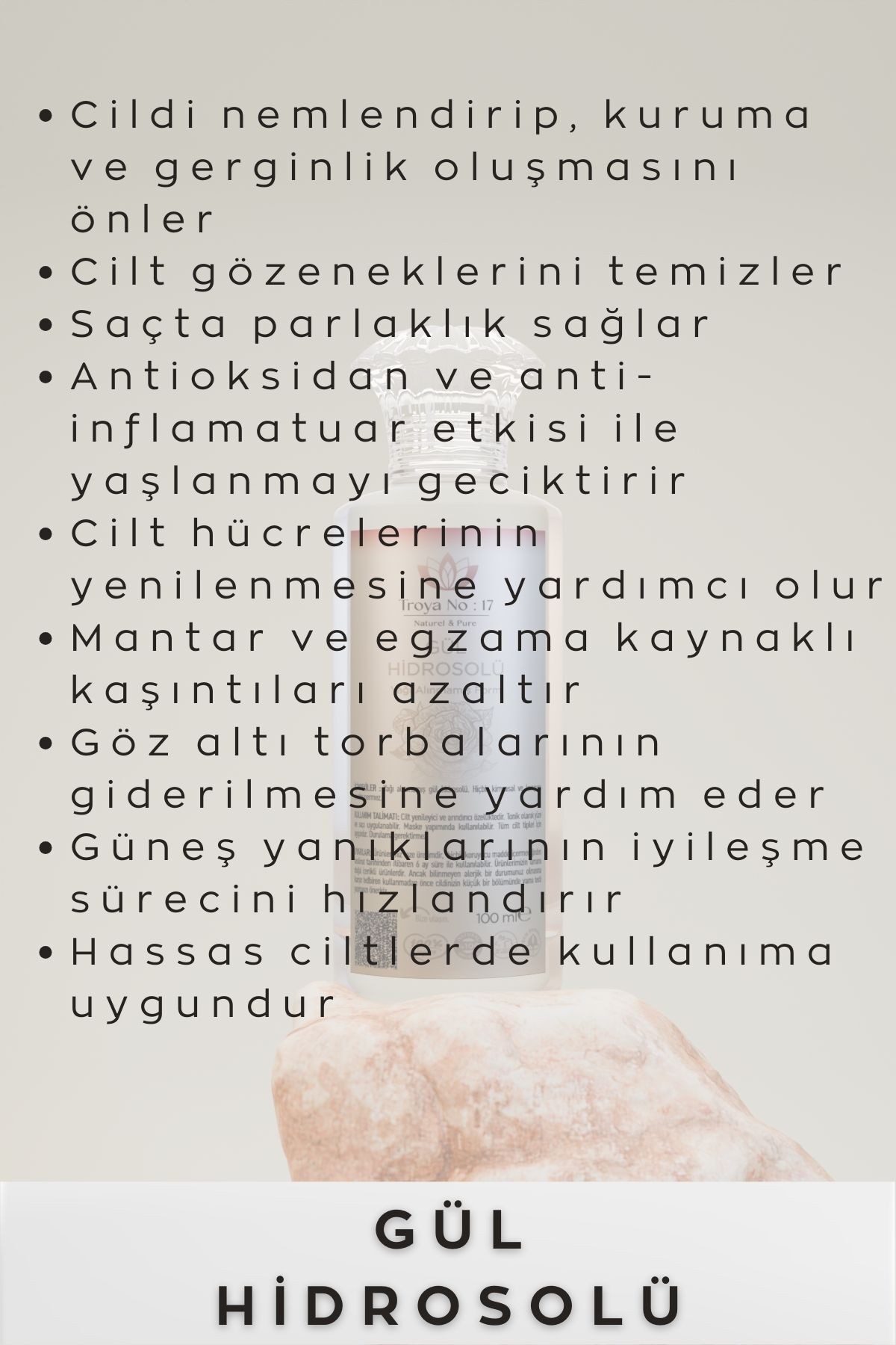 Gül Hidrosolü (Suyu) - Saf Yağı Alınmamış Form