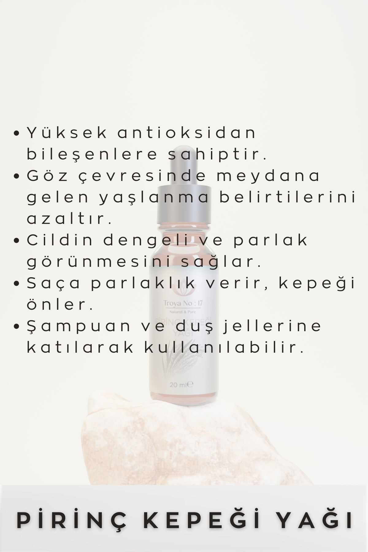 Pirinç Kepeği Yağı - %100 Doğal Ve Seyreltilmemiş 20 ml