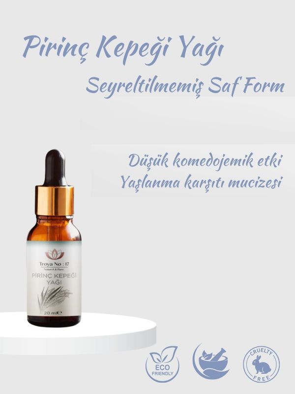 Pirinç Kepeği Yağı - %100 Doğal Ve Seyreltilmemiş 20 ml