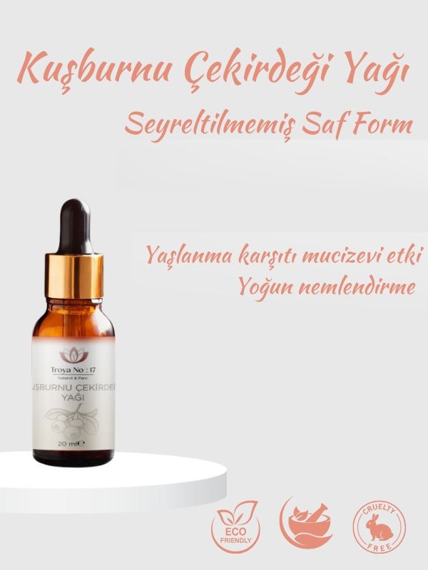 Kuşburnu Çekirdeği Yağı - %100 Doğal Ve Seyreltilmemiş 20 ml