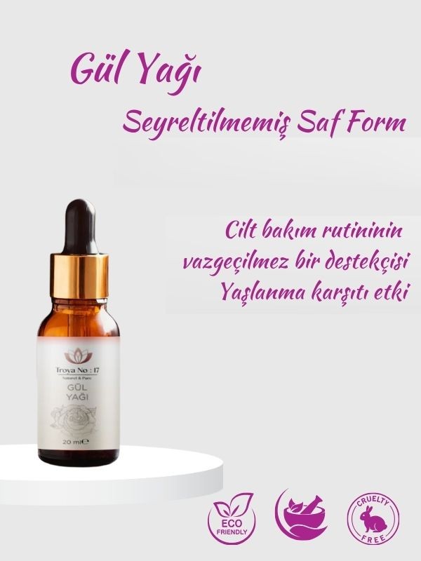 Gül Yağı - %100 Doğal Ve Seyreltilmemiş 20 ml