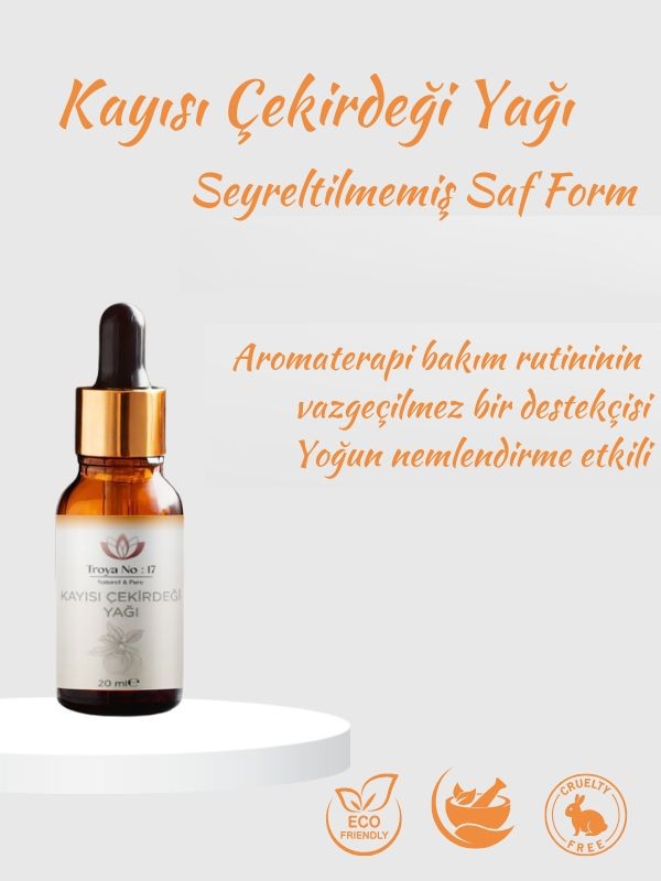 Kayısı Çekirdeği Yağı - %100 Doğal Ve Seyreltilmemiş 20 ml