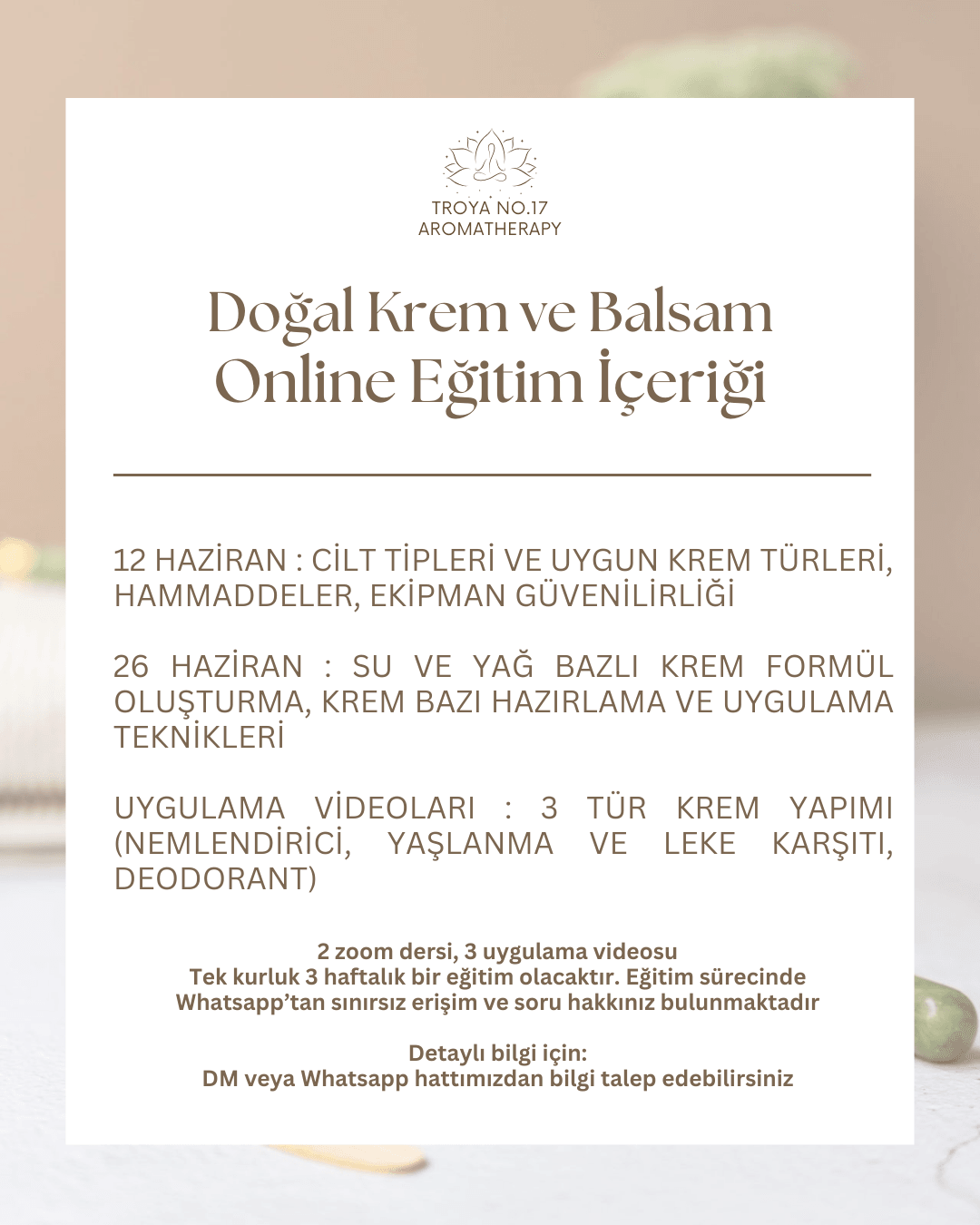 Doğal Krem ve Balsam Online Eğitim