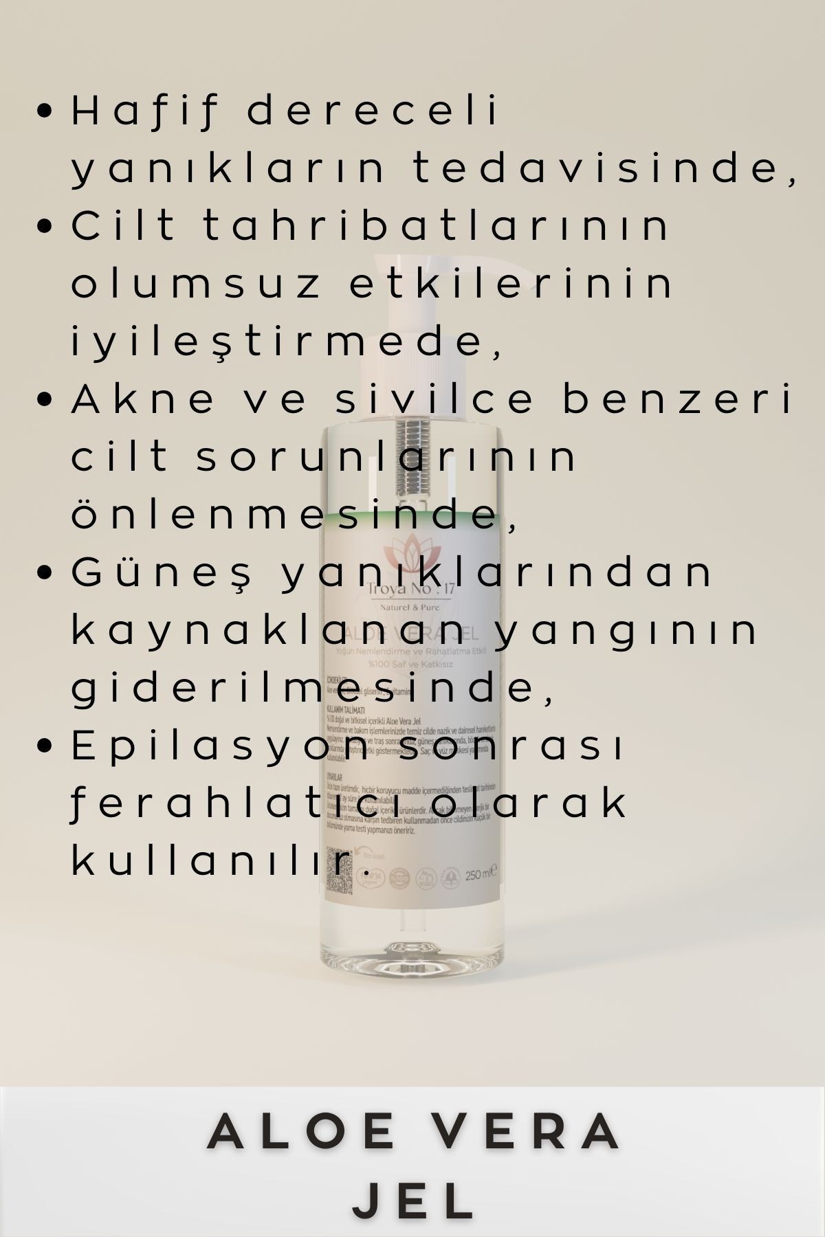 Aloe Vera Jel - Katkısız Taze Üretim 250 ML