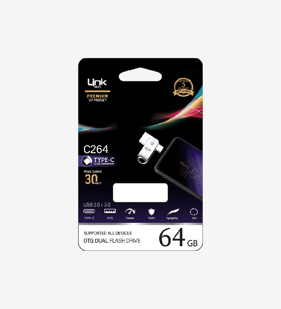 C264 Premium Dual 64GB Type-C OTG Flash Bellek