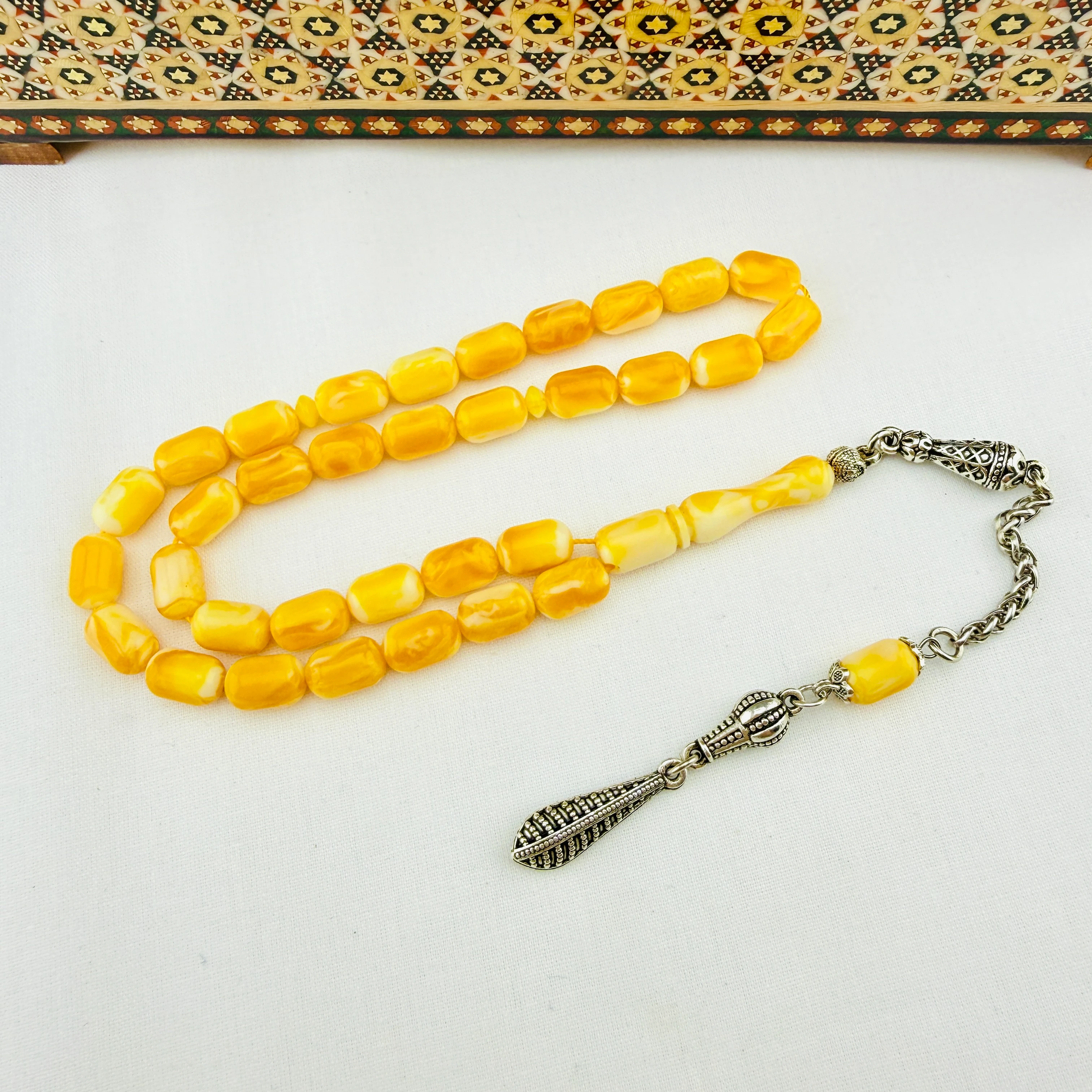 Beyrut Kehribarı | Sarının En Güzel Tonu, Gümüş Dizayn Püsküllü