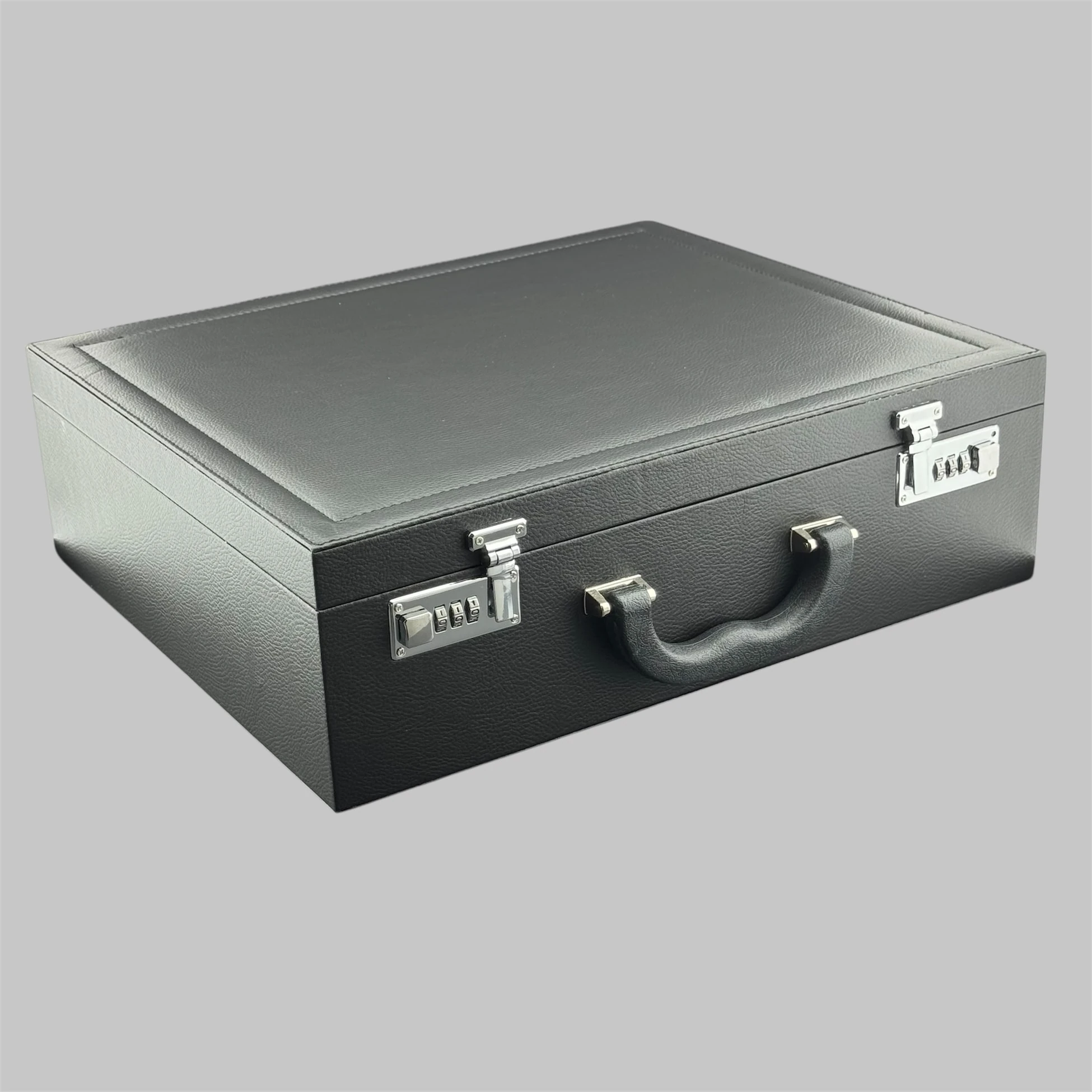 Siyah Deri Desenli 114'lü Koleksiyonluk Şifreli Tesbih Çantası