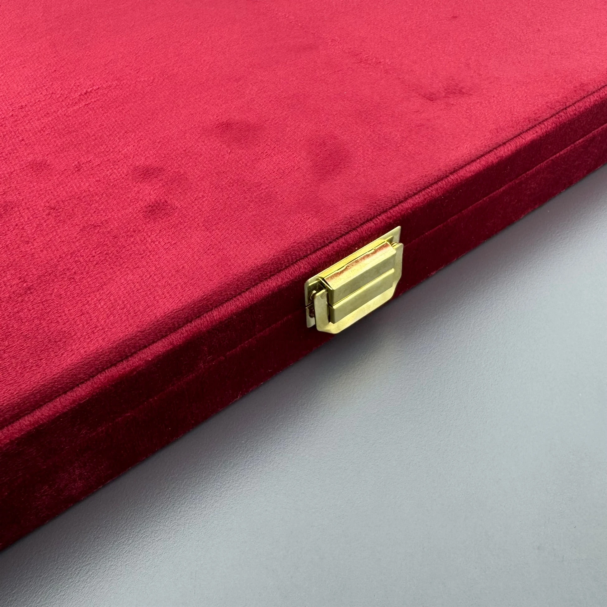 10 Bölmeli Kırmızı Kadife Tesbih Kutusu