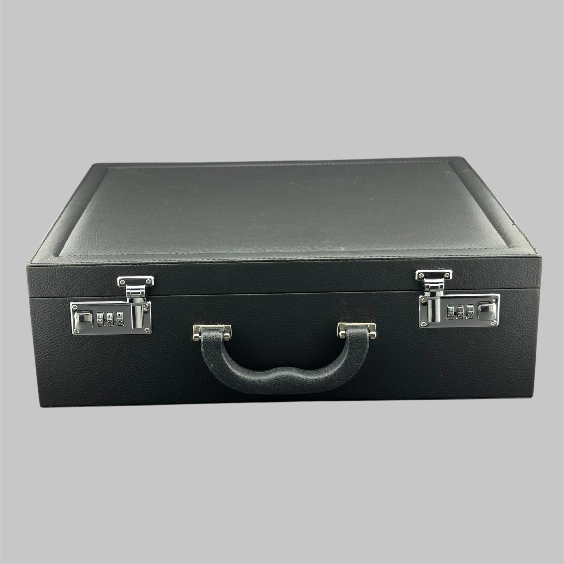 Siyah Deri Desenli 114'lü Koleksiyonluk Şifreli Tesbih Çantası