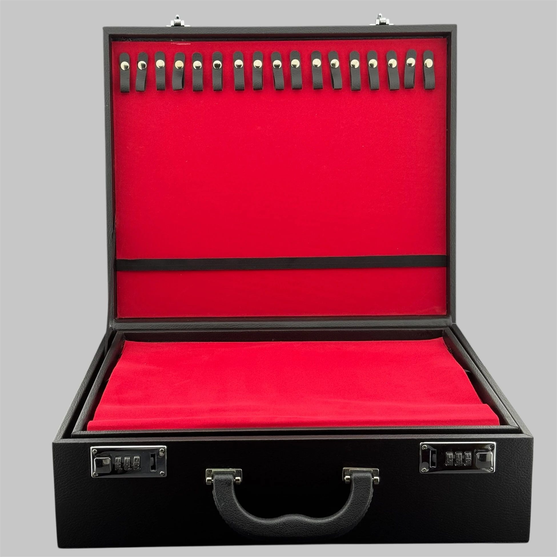 Siyah Deri Desenli 114'lü Koleksiyonluk Şifreli Tesbih Çantası