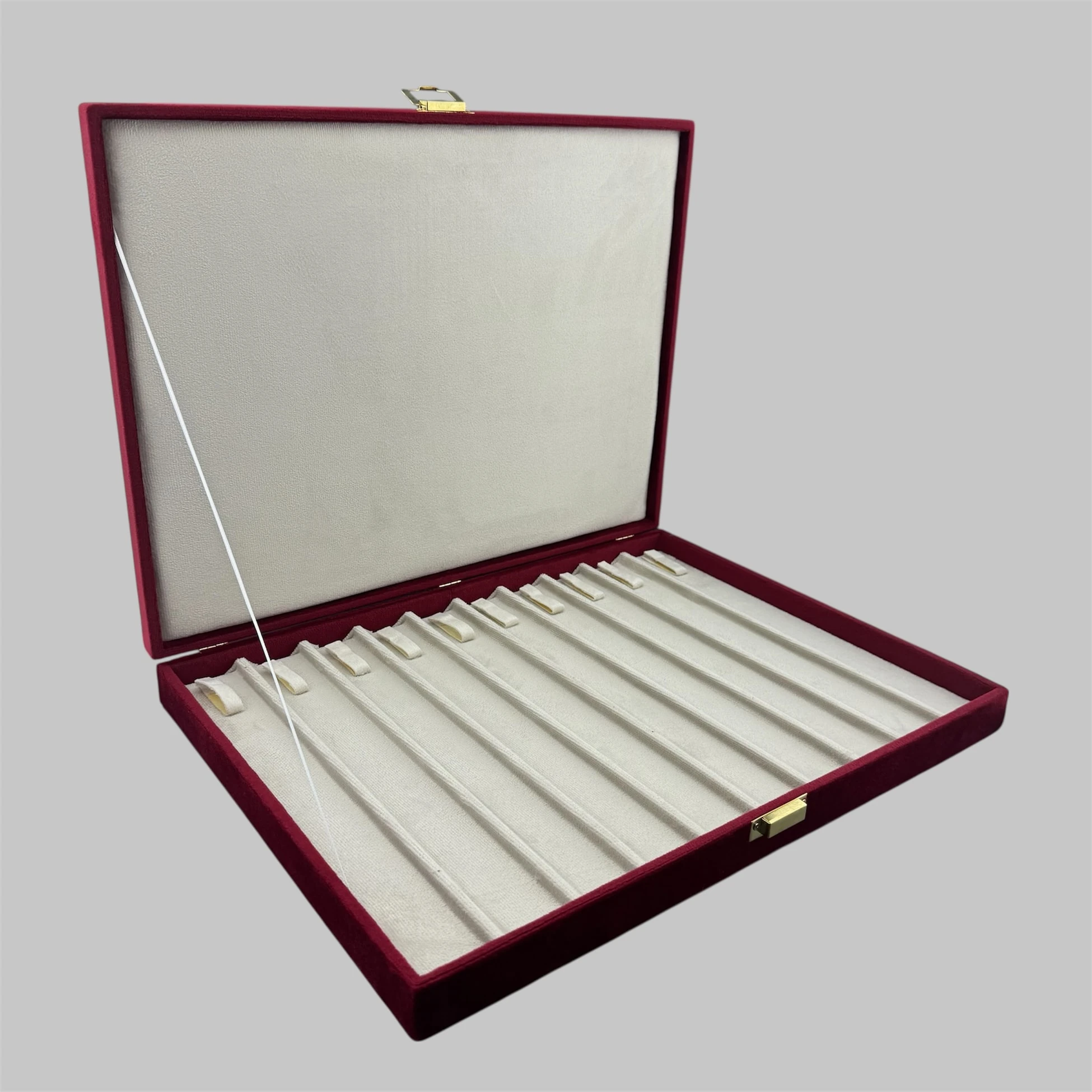 10 Bölmeli Kırmızı Kadife Tesbih Kutusu