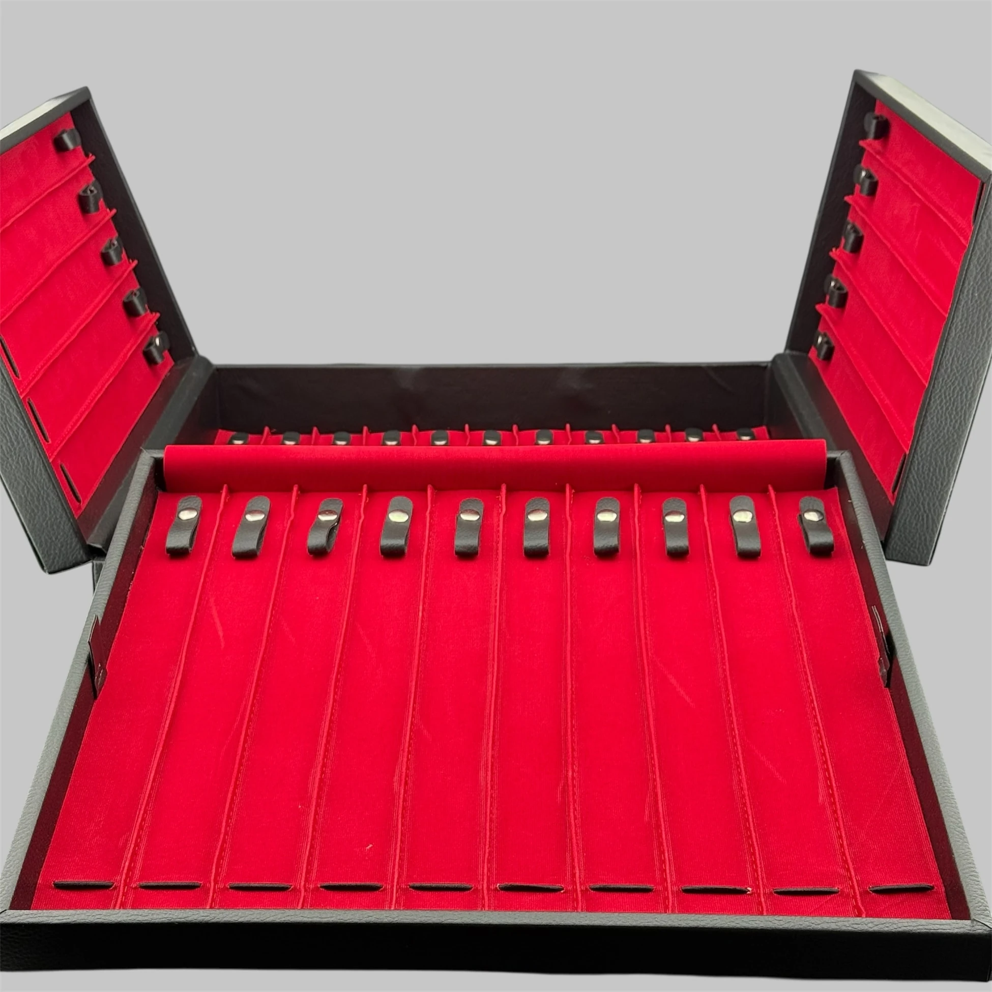 Siyah Deri Desenli 31'li Koleksiyonluk Tesbih Çantası