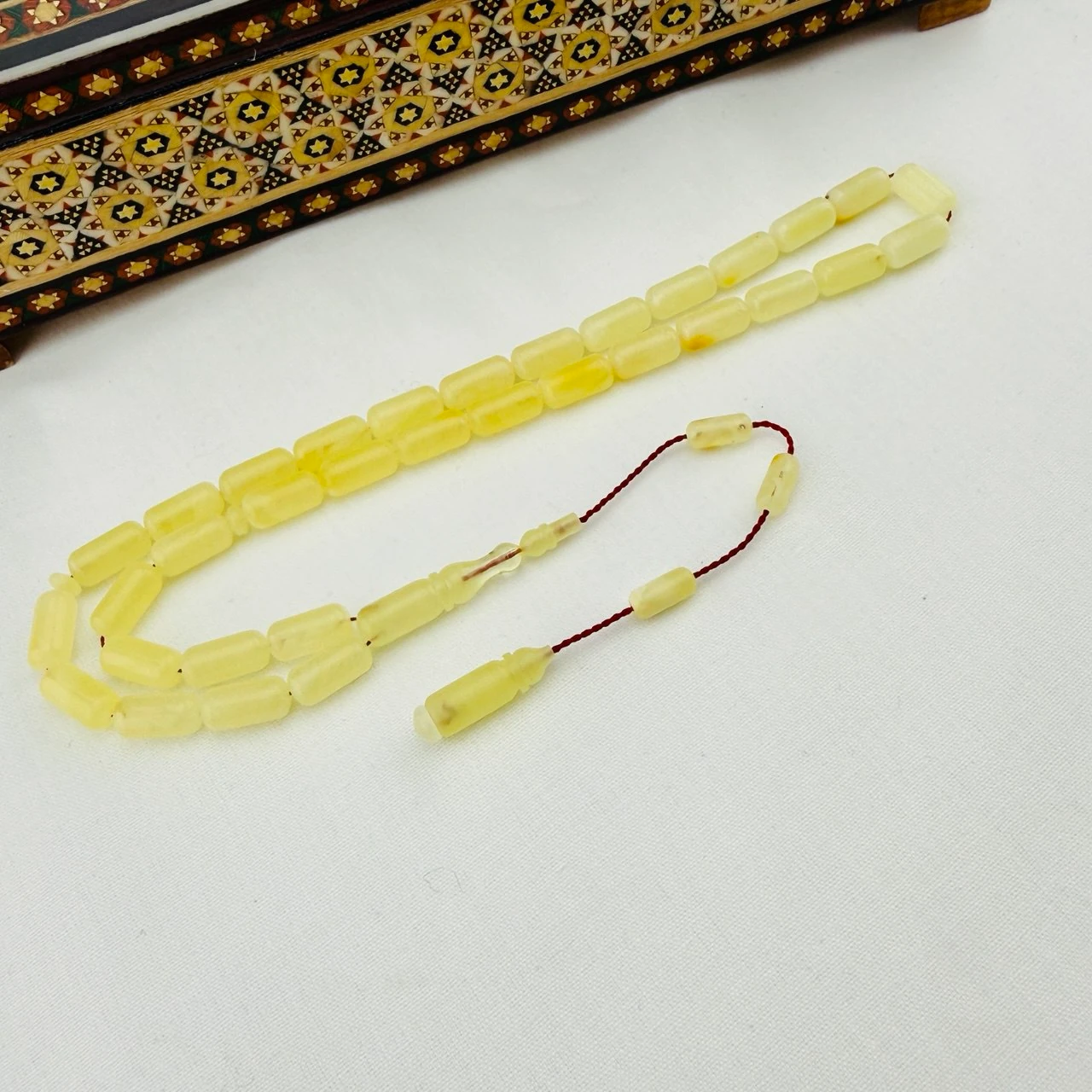 Öner Erol Usta Yapımı 30 Milyon Yıllık Kliningrad Damla Kehribar Tespih – Gerçek Fosil Taştan El İşçiliği Efsanesi