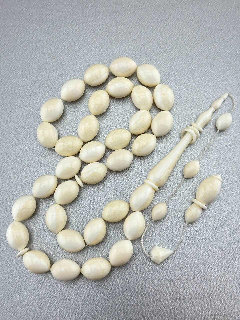 Üstad Cem Bülbül İmzalı Koleksiyonluk Deniz Aslanı Dişi Tesbih  Halkalı İmame Detaylı