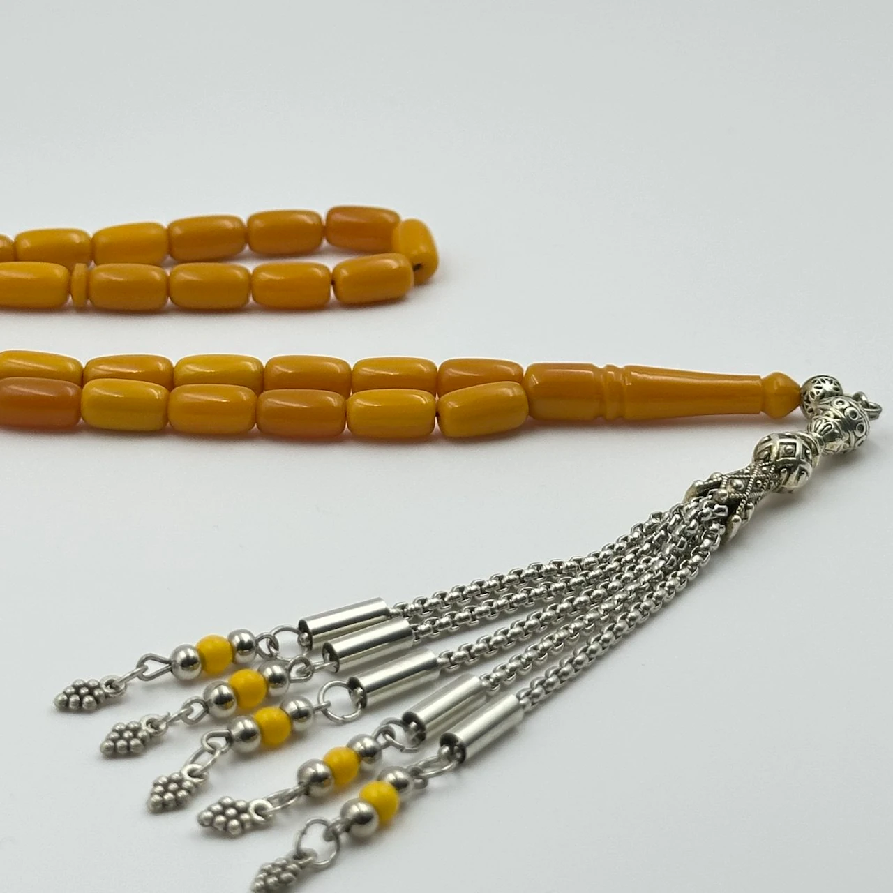 Renginin Zirvesinde Alman Bakalit Gümüş Dizaynlı Usta Yapımı Koleksiyonluk Tespih