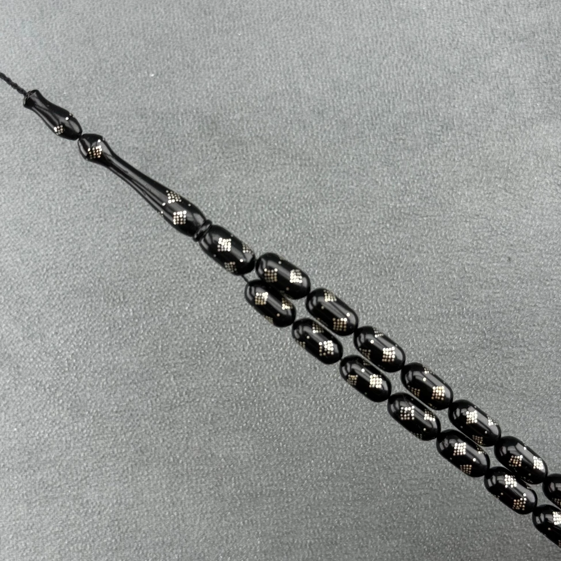 Bülbül Atölyeden Gümüş İşlemeli Abanoz Ağacı Tespih