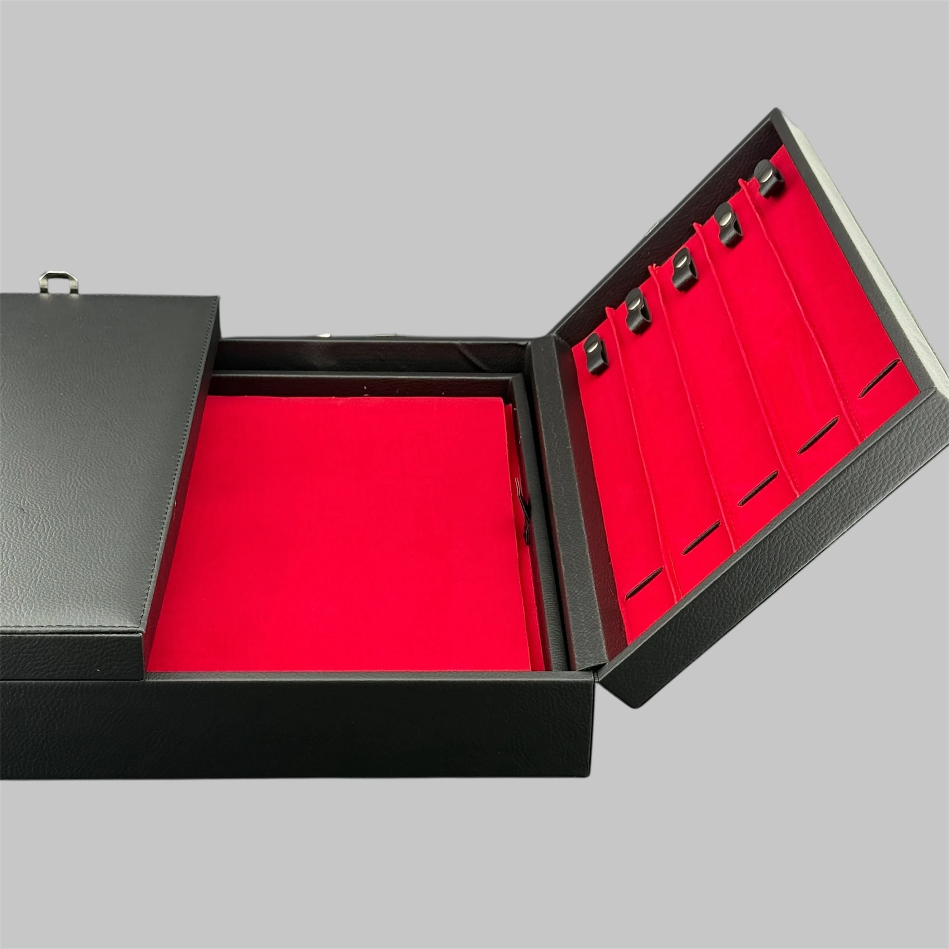 Siyah Deri Desenli 31'li Koleksiyonluk Tesbih Çantası