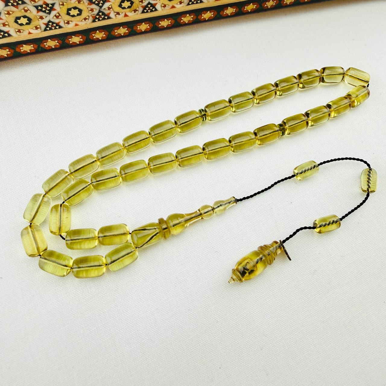 Serkan Başkan Usta İmzalı Şeffaf Ateş Kehribar Tespih | Üstün Parlaklık