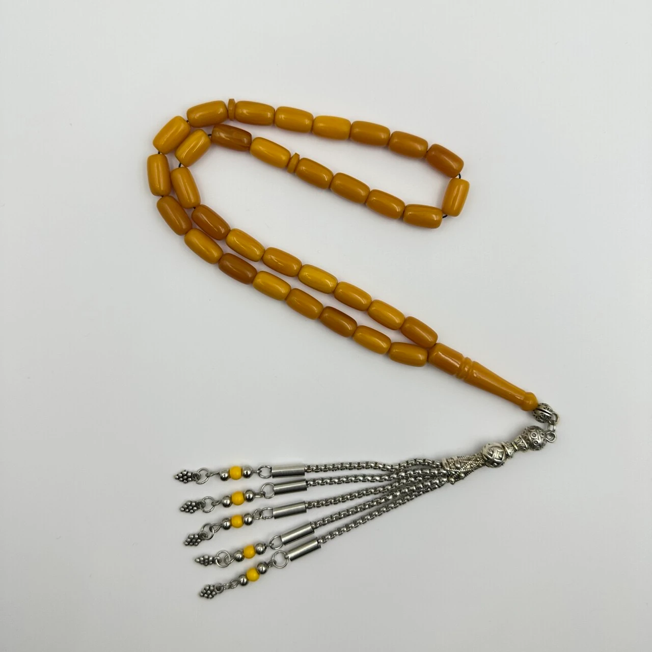 Renginin Zirvesinde Alman Bakalit Gümüş Dizaynlı Usta Yapımı Koleksiyonluk Tespih