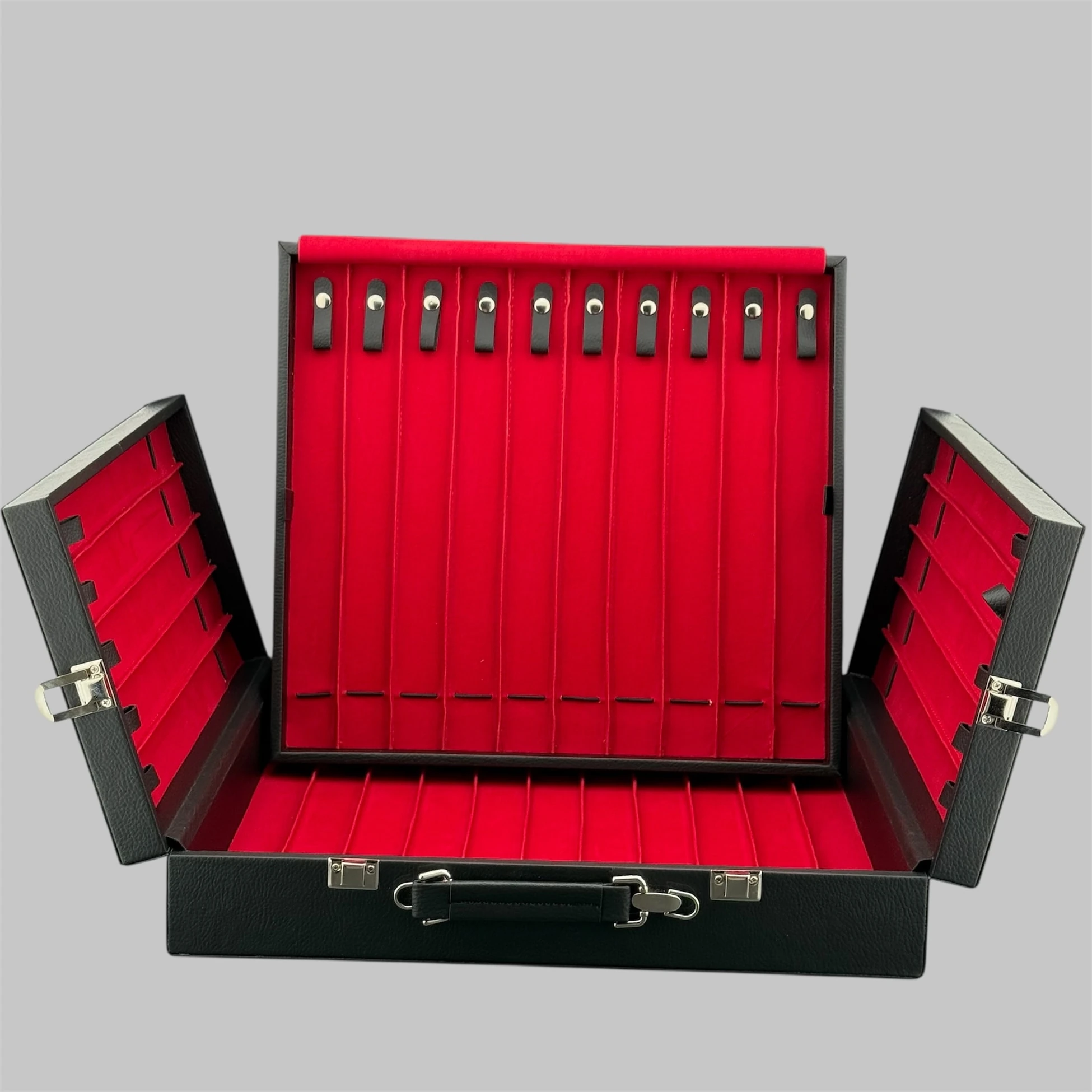 Siyah Deri Desenli 31'li Koleksiyonluk Tesbih Çantası