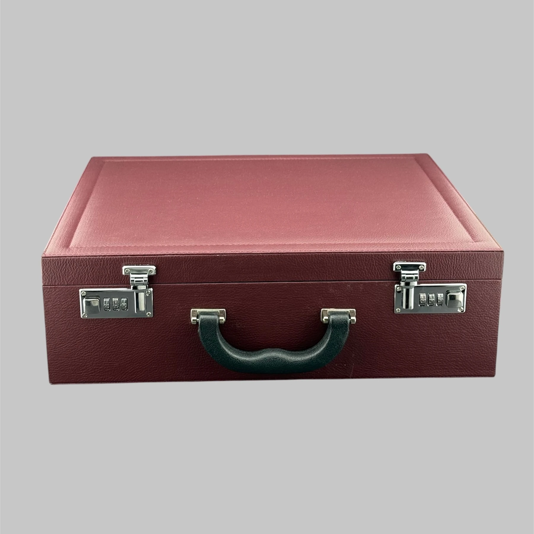 Bordo Deri Desenli 114'lü Koleksiyonluk Şifreli Tesbih Çantası