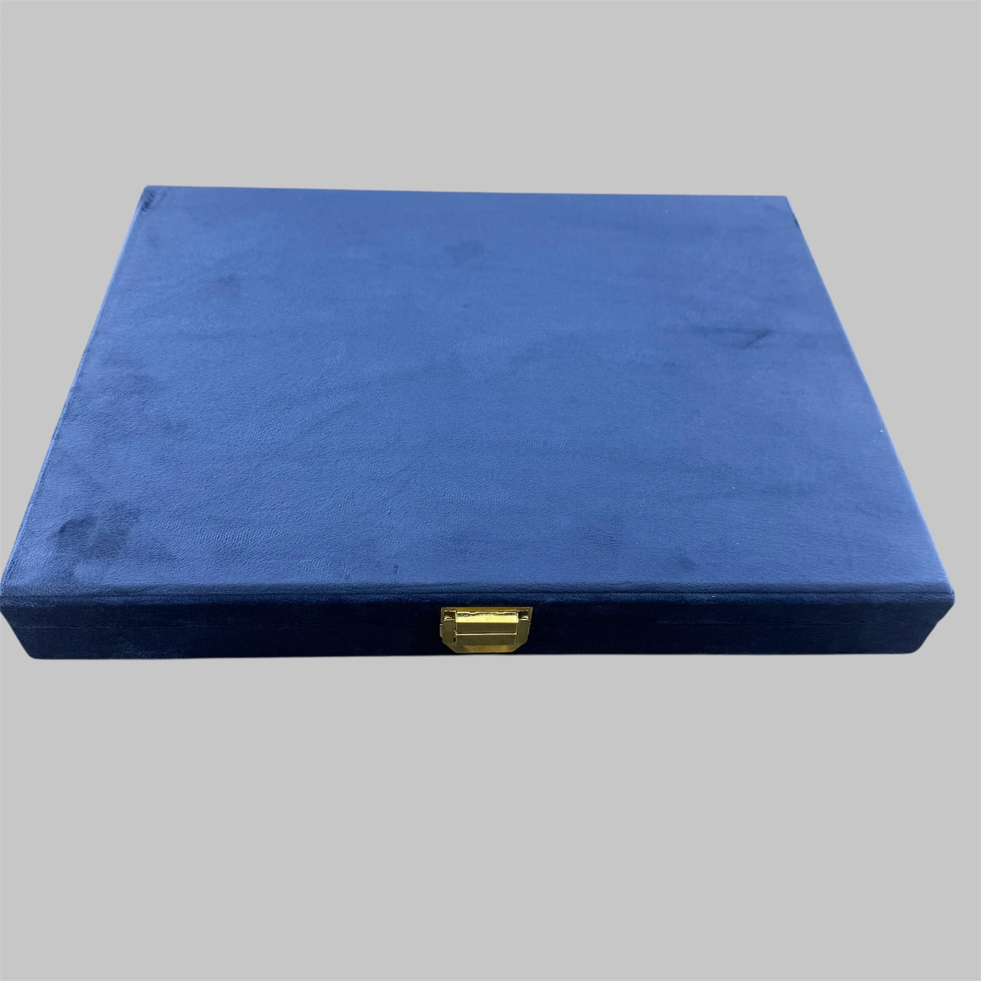 10 Bölmeli Lacivert Kadife Tesbih Kutusu