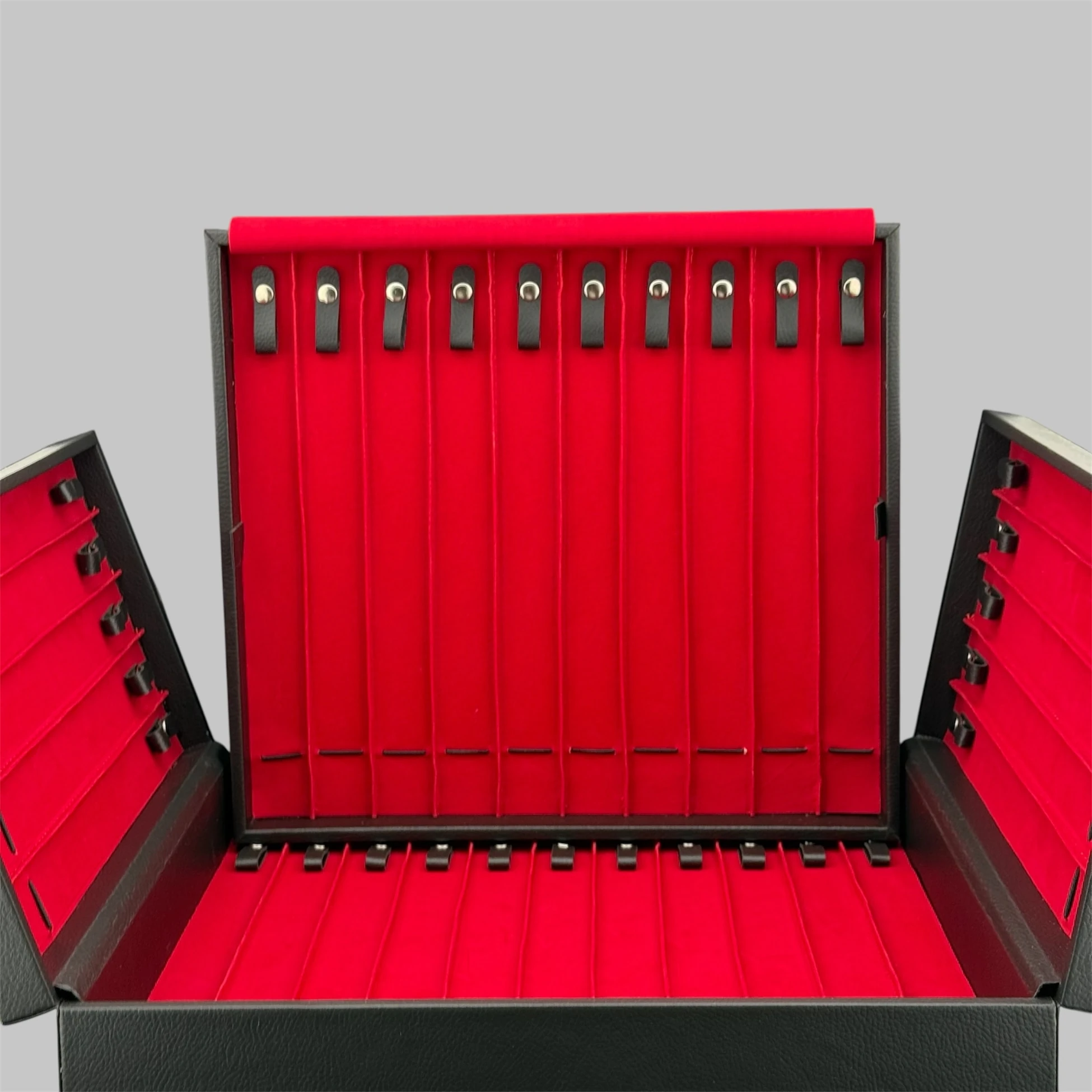 Siyah Deri Desenli 31'li Koleksiyonluk Tesbih Çantası