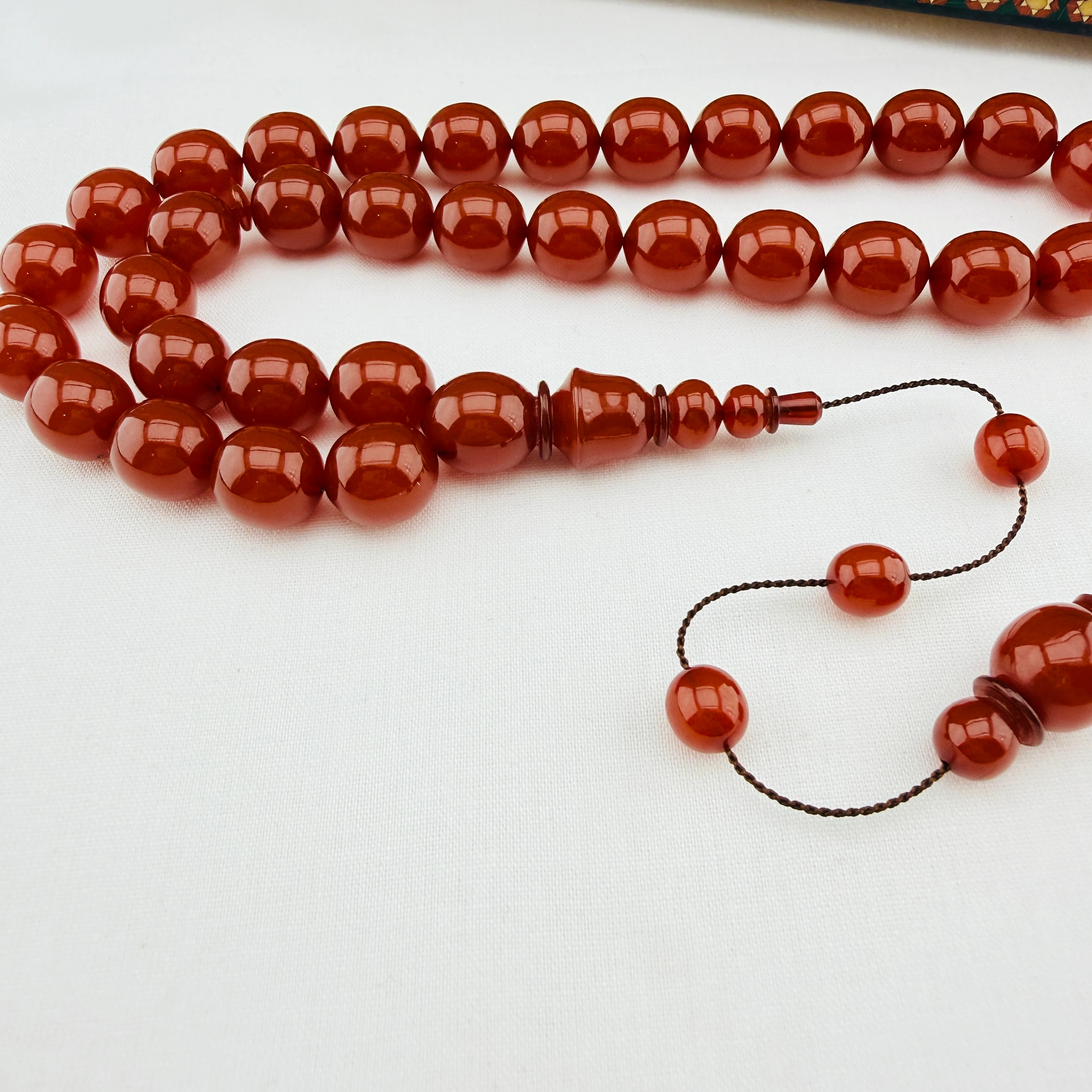 Osmanlı Sıkma Yemen Malzemeden Yapılmış El İşçiliği Tespih