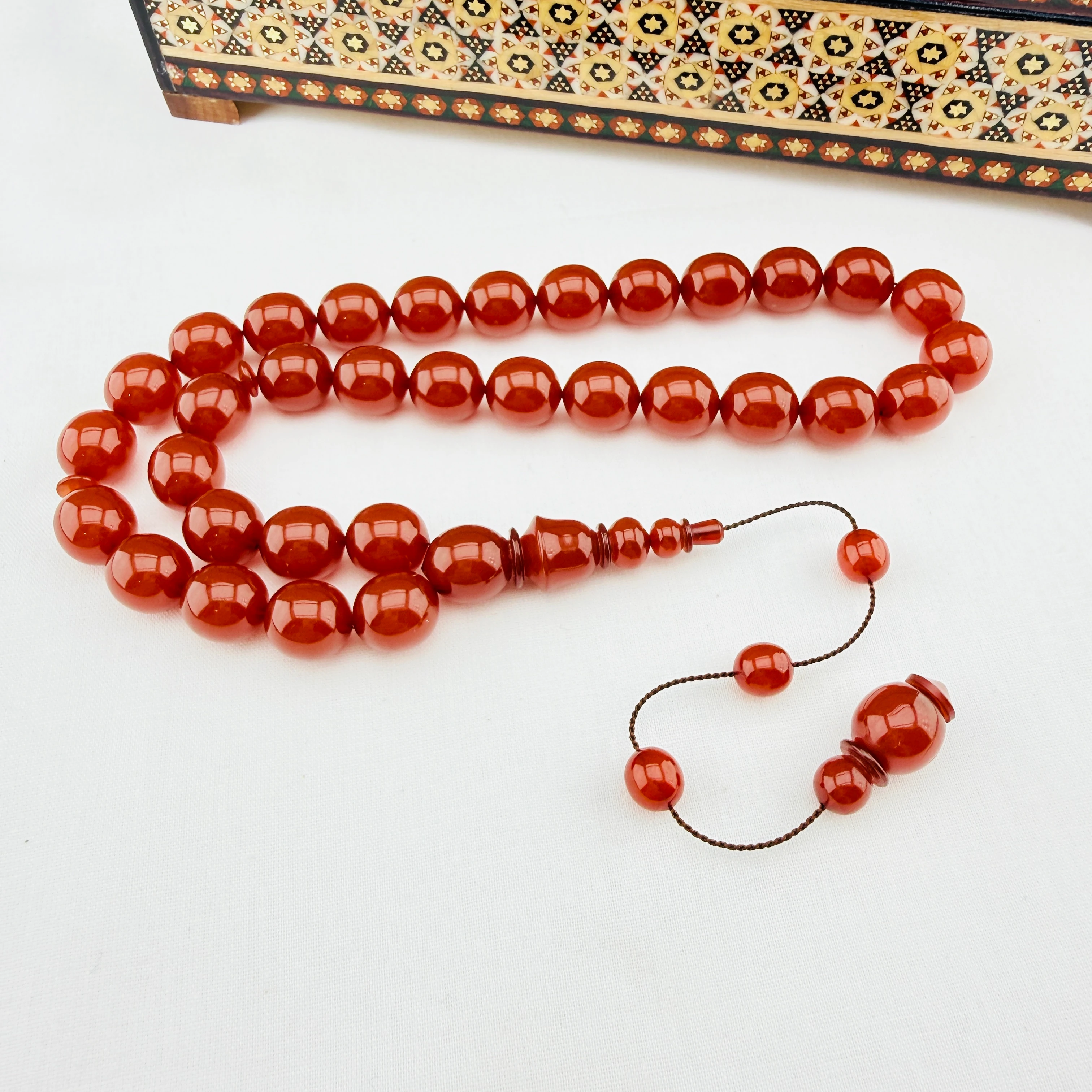 Osmanlı Sıkma Yemen Malzemeden Yapılmış El İşçiliği Tespih