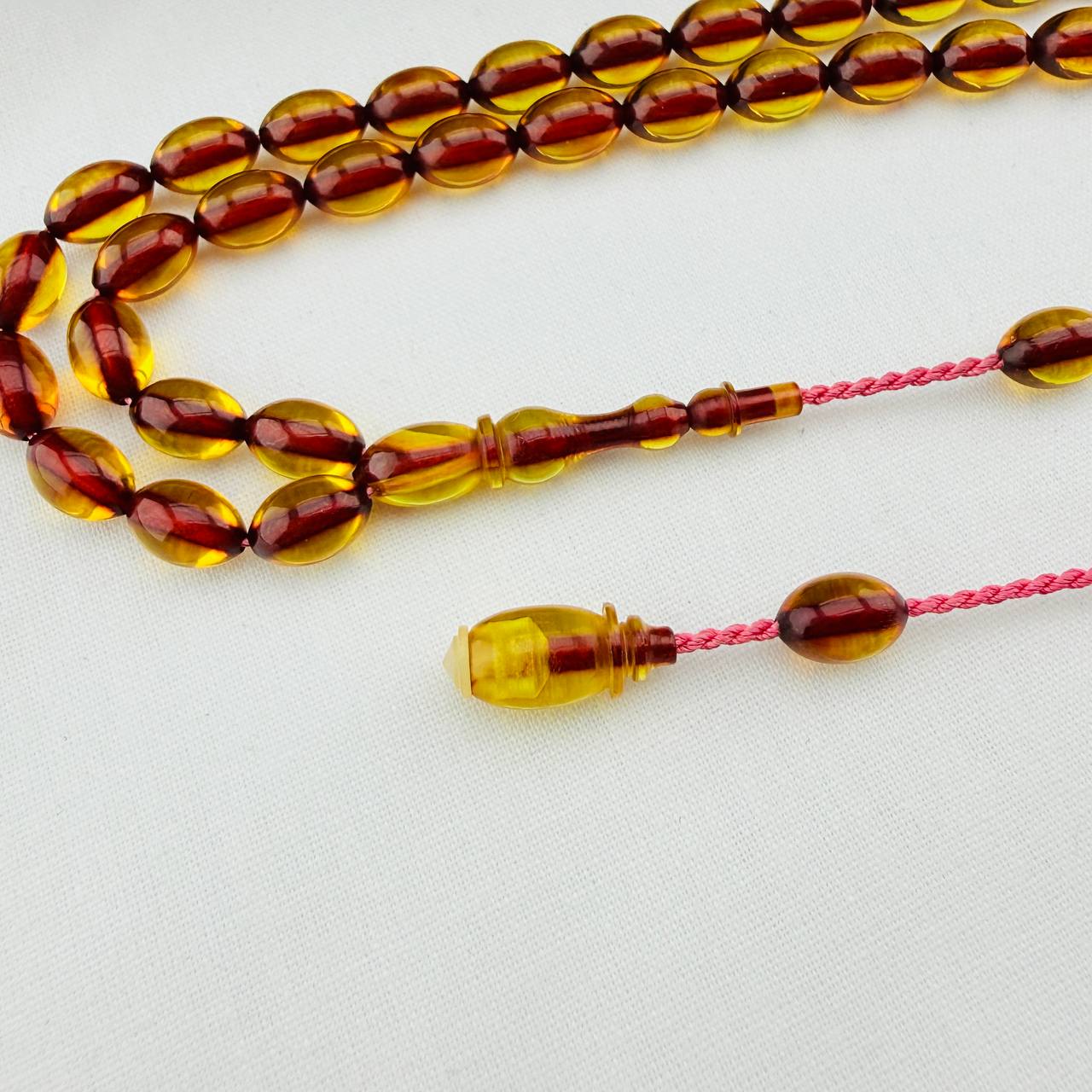 Fahrettin Bülbül Usta Yapımı Osmanlı Ateş Kehribar Tespih – Sanat ve Zarafetin Buluştuğu Eser