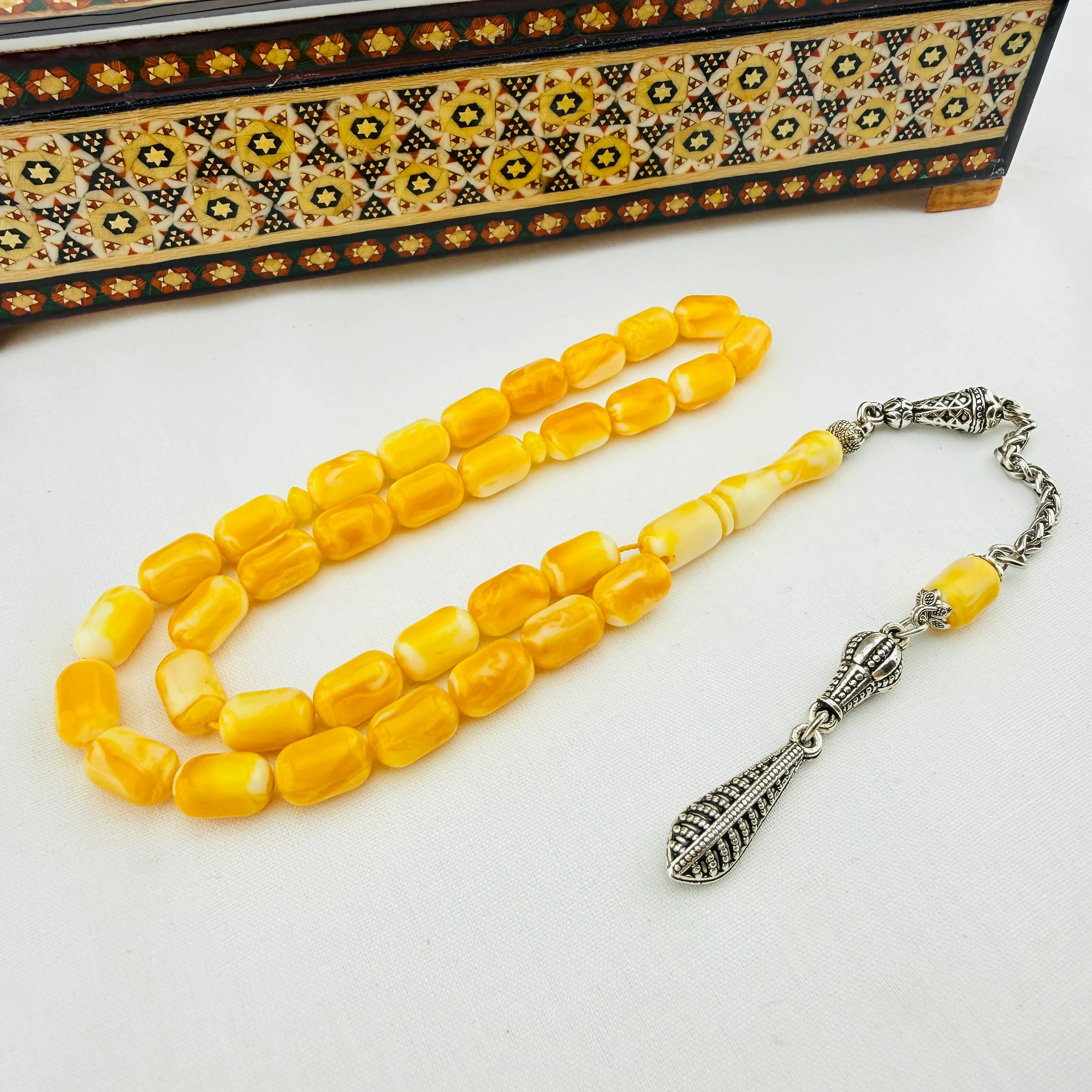 Beyrut Kehribarı | Sarının En Güzel Tonu, Gümüş Dizayn Püsküllü