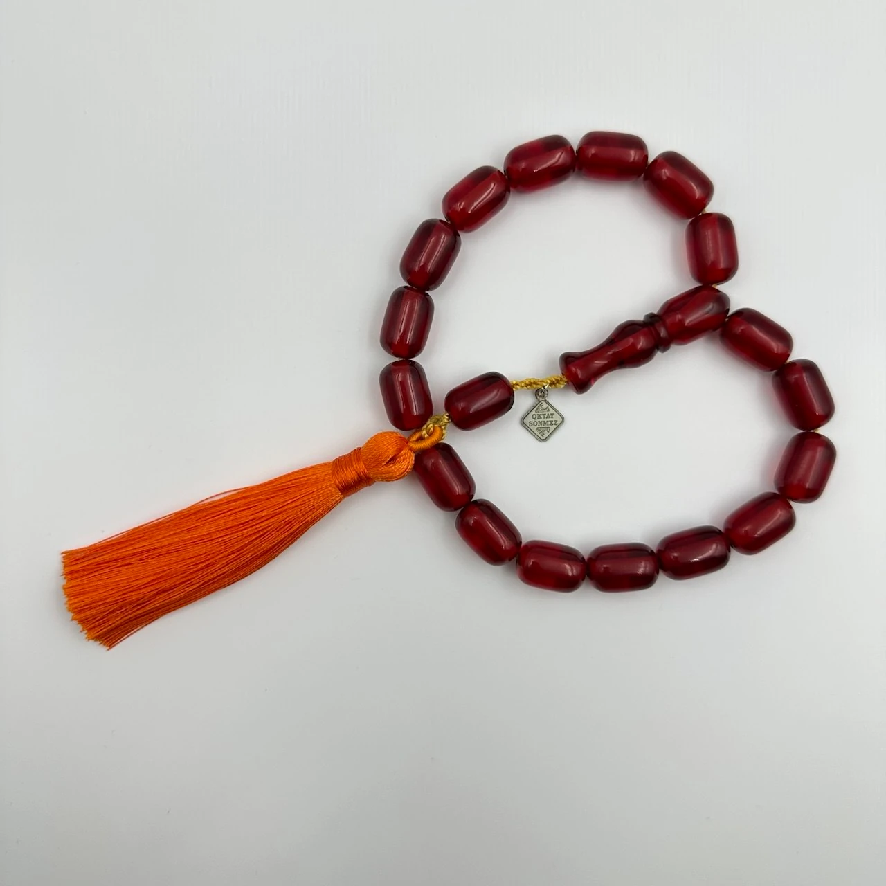 Ateş Kırmızı Sıkma Kehribar Efe Maskot Tespihi