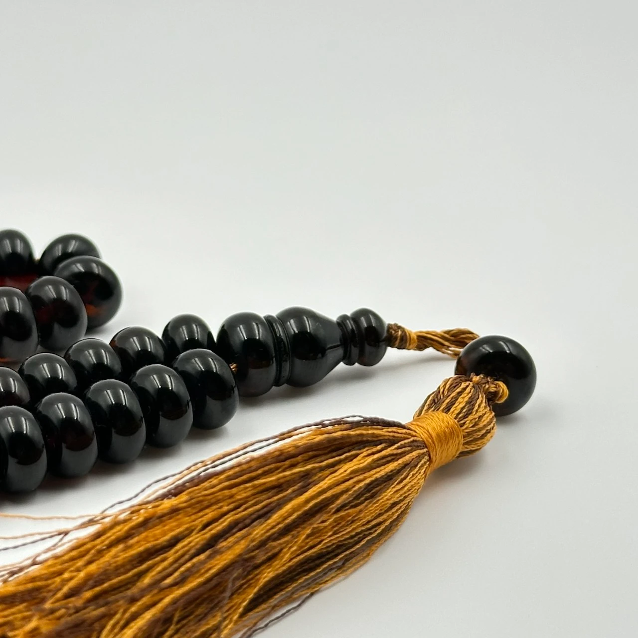 Fosilli Polonya Damla Kehribar Özel Model Usta Yapımı Koleksiyonluk Tespih